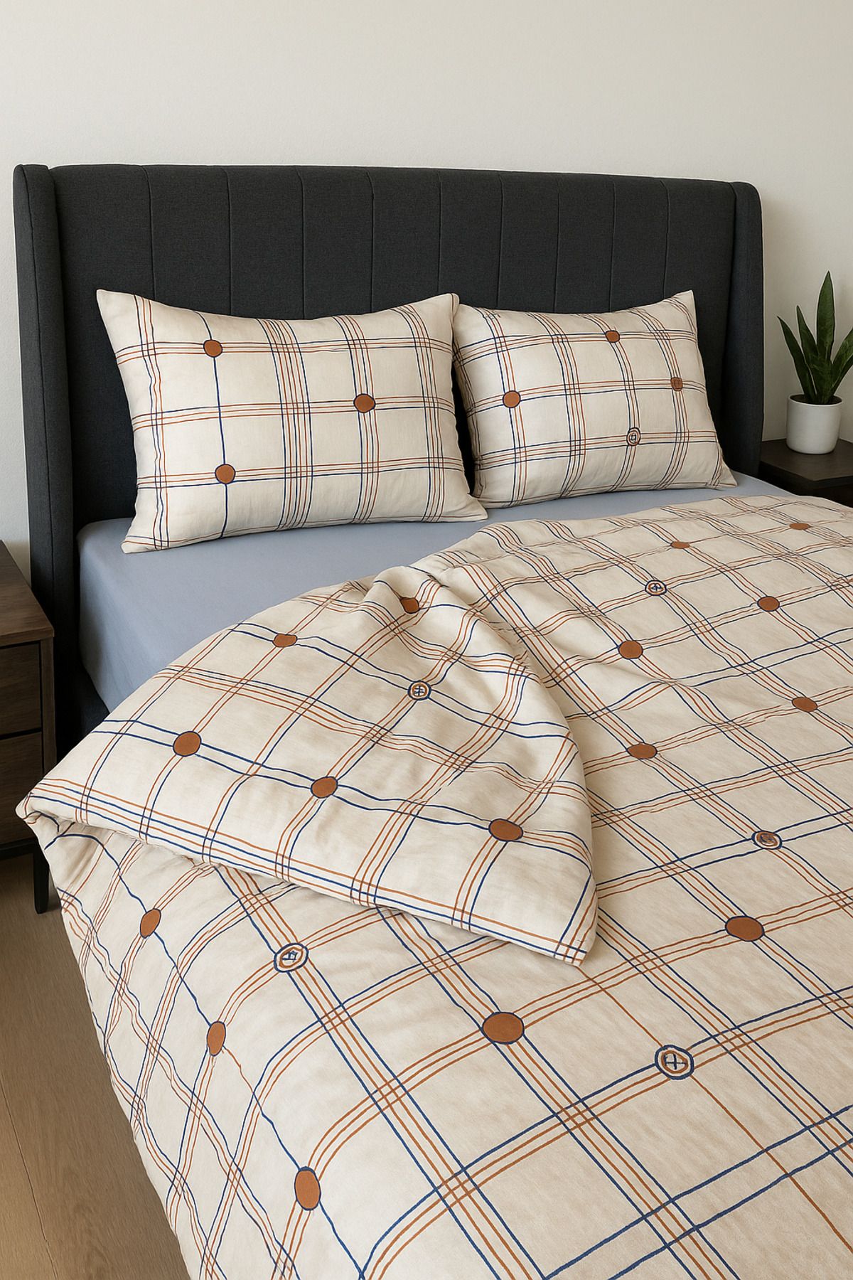 MixCotton Home Pamuk Nevresim Takımı Lastikli Çarşaf+Yorgan Kılıfı+2 Ad Yastık Kılıfı