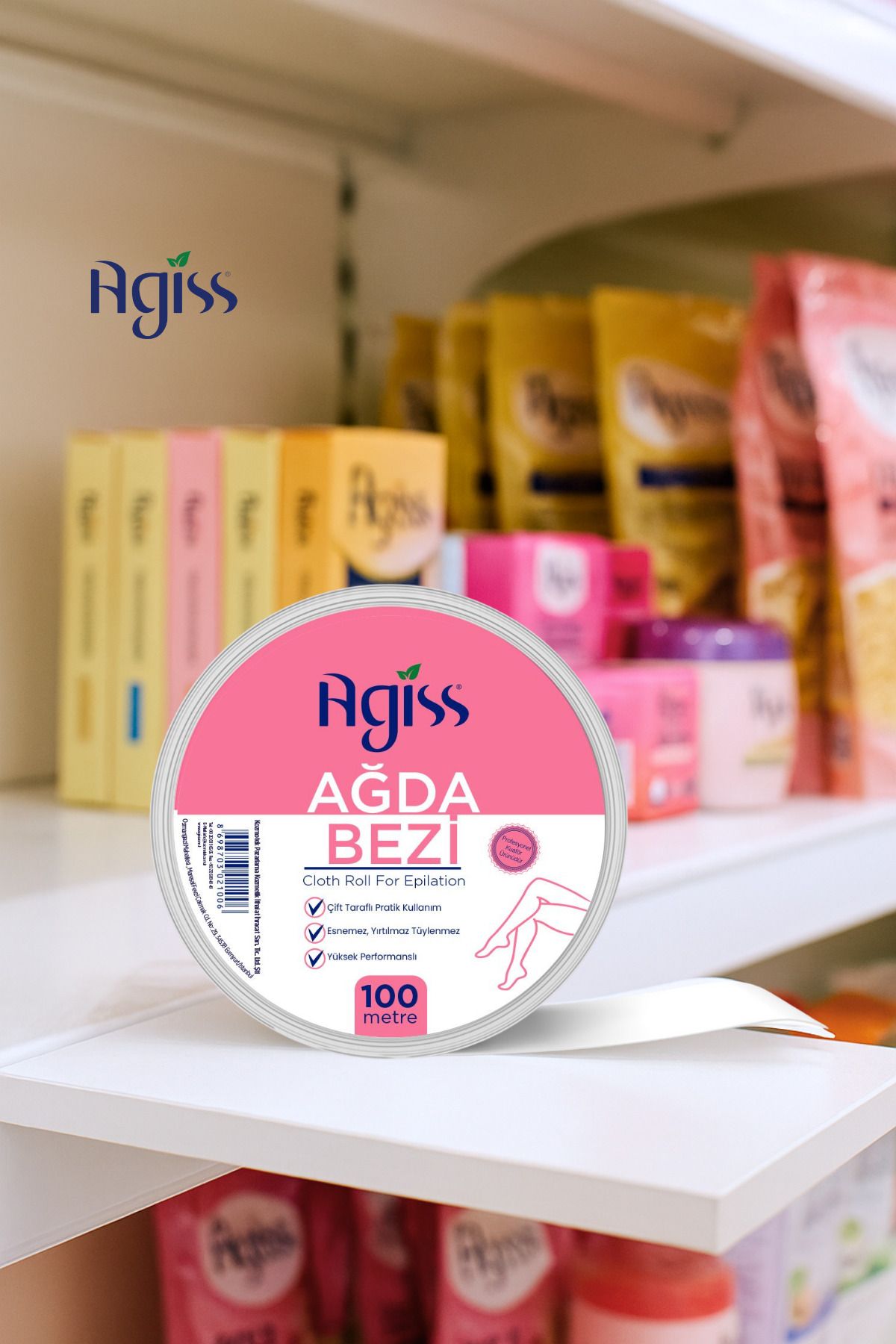 AGISS-Set of 100 Meter Waxing Cloths and 100 Waxing Spatulas 5