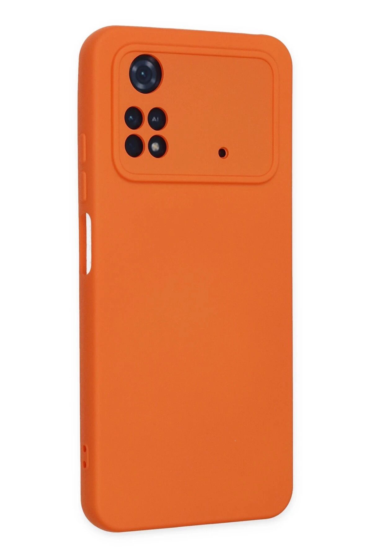 NewFace Xiaomi Poco M4 Pro 4G uyumlu Kılıf Nano içi Kadife Silikon - Turuncu GLSTD