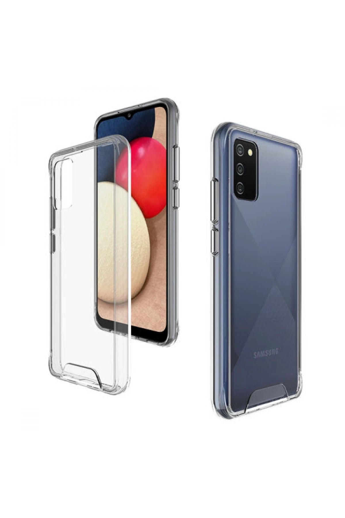NewFace Samsung Galaxy A02S Kılıf Lüx Şeffaf Silikon GLSTD
