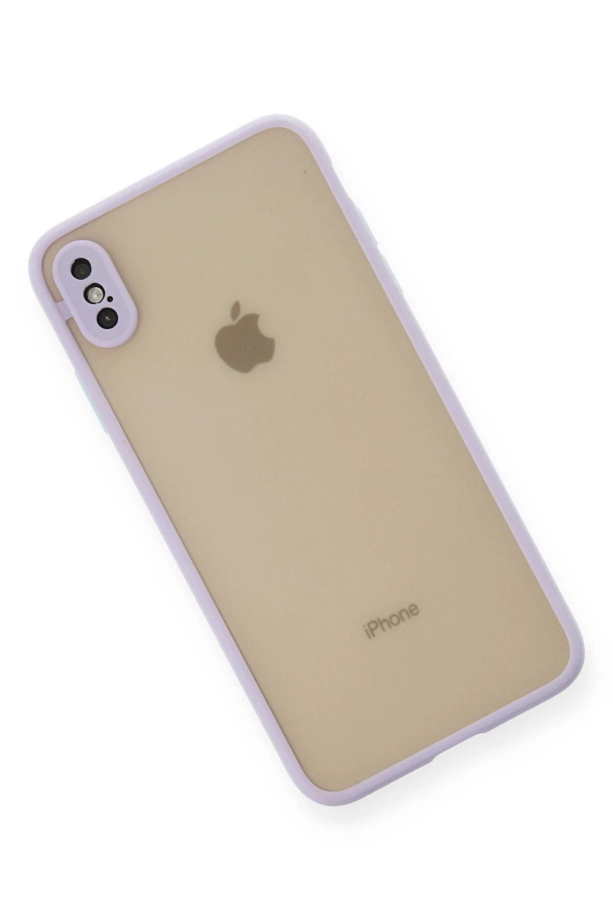 NewFace iPhone XS Max Kılıf Montreal Silikon Kapak - Mor GLSTD