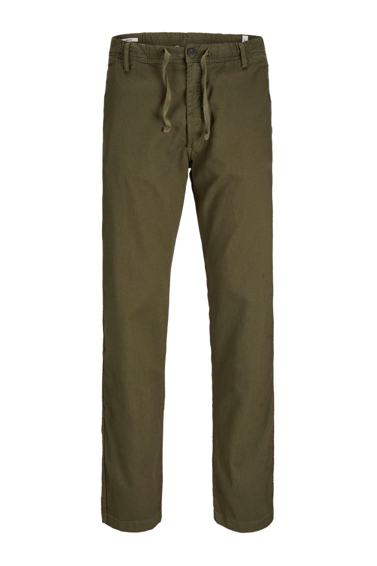Jack & Jones Büyük Beden Keten Karisimli Jogger Pantolon - Kane