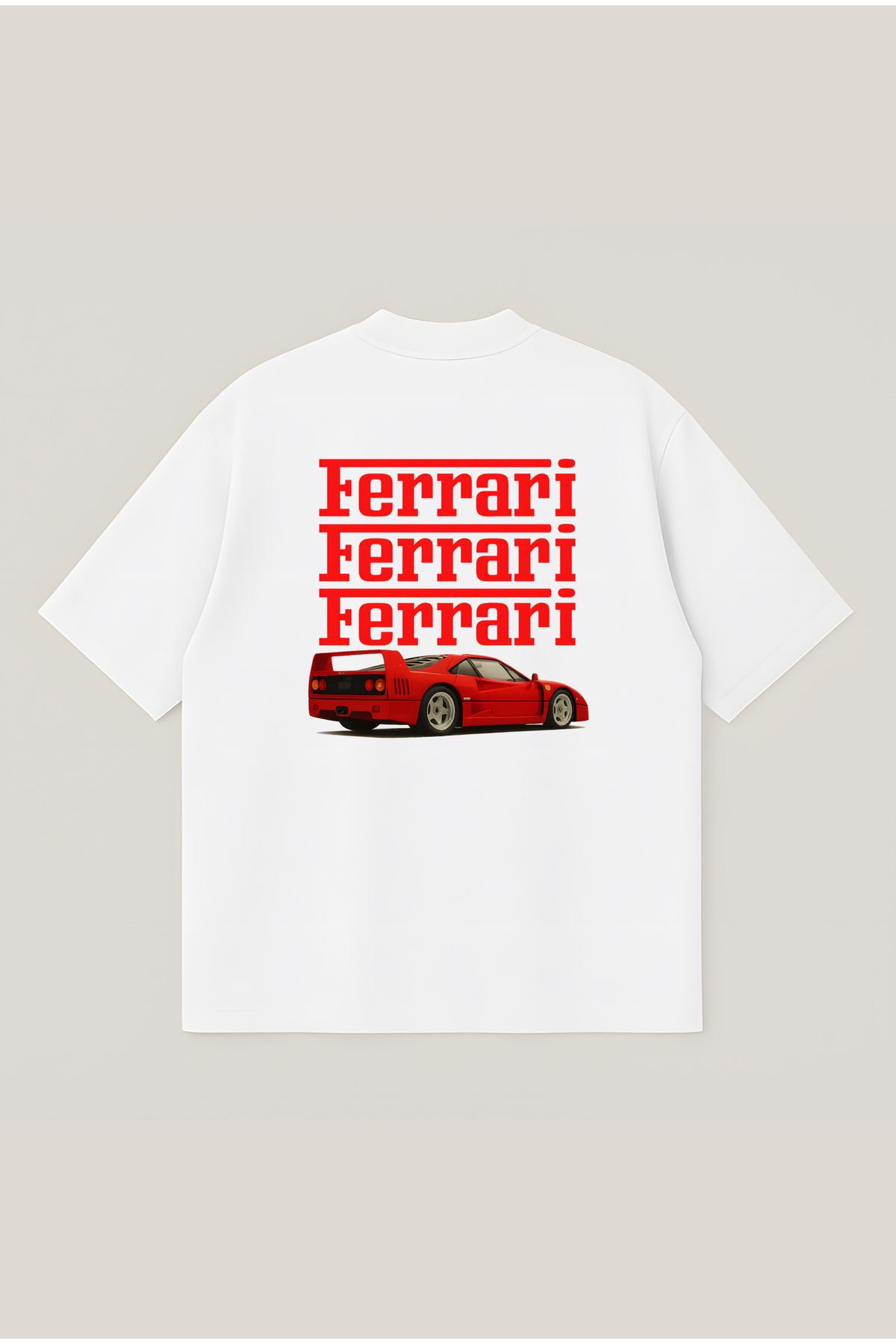 Moon Dancer Ferrari Unisex Oversize Baskılı Boxy Fit Kalın Kumaşlı T-shirt