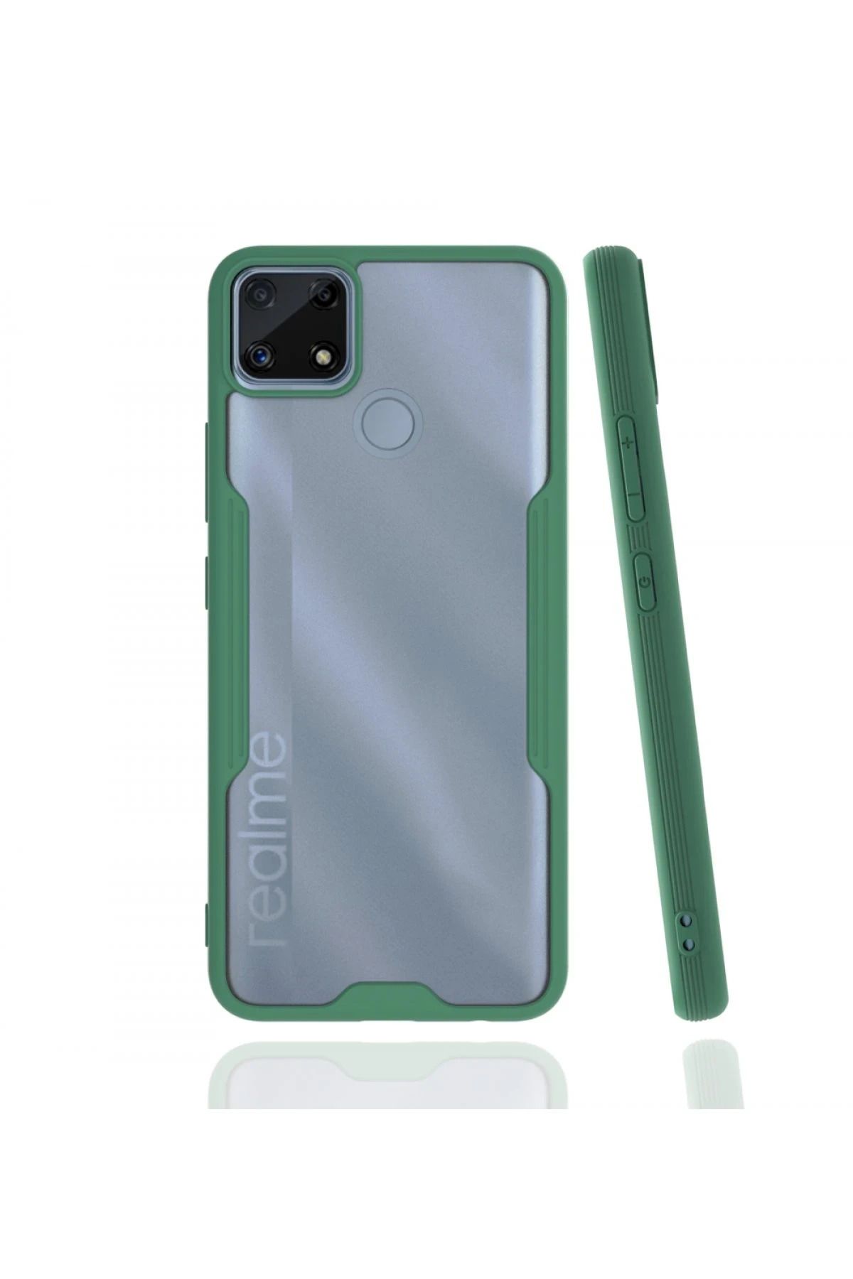 NewFace Realme C25 Kılıf Platin Silikon - Yeşil GLSTD