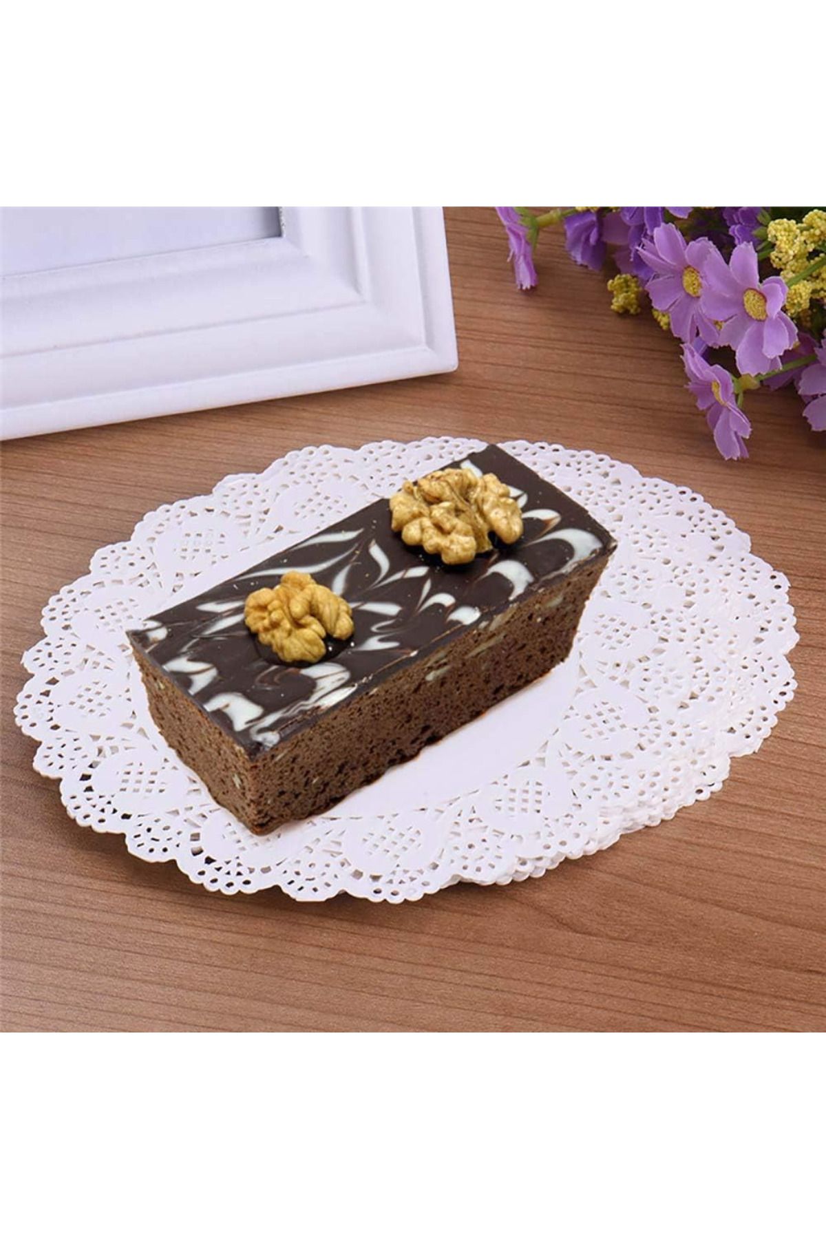 Dekals 50 Adet Dantel Kağıt Tabak Sunum Altlığı OVAL 26x36 cm