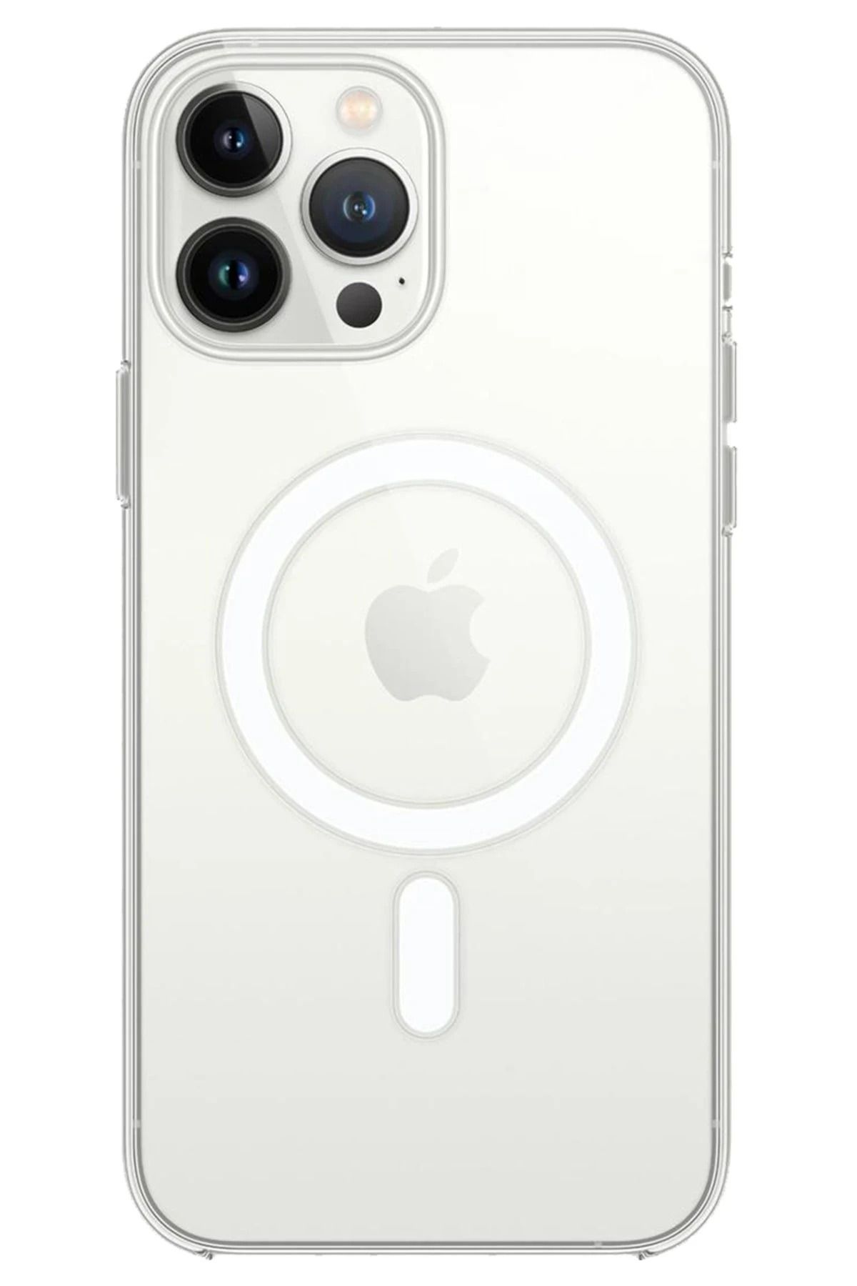 NewFace iPhone 14 Pro Kılıf Magneticsafe Şeffaf Silikon - Şeffaf GLSTD
