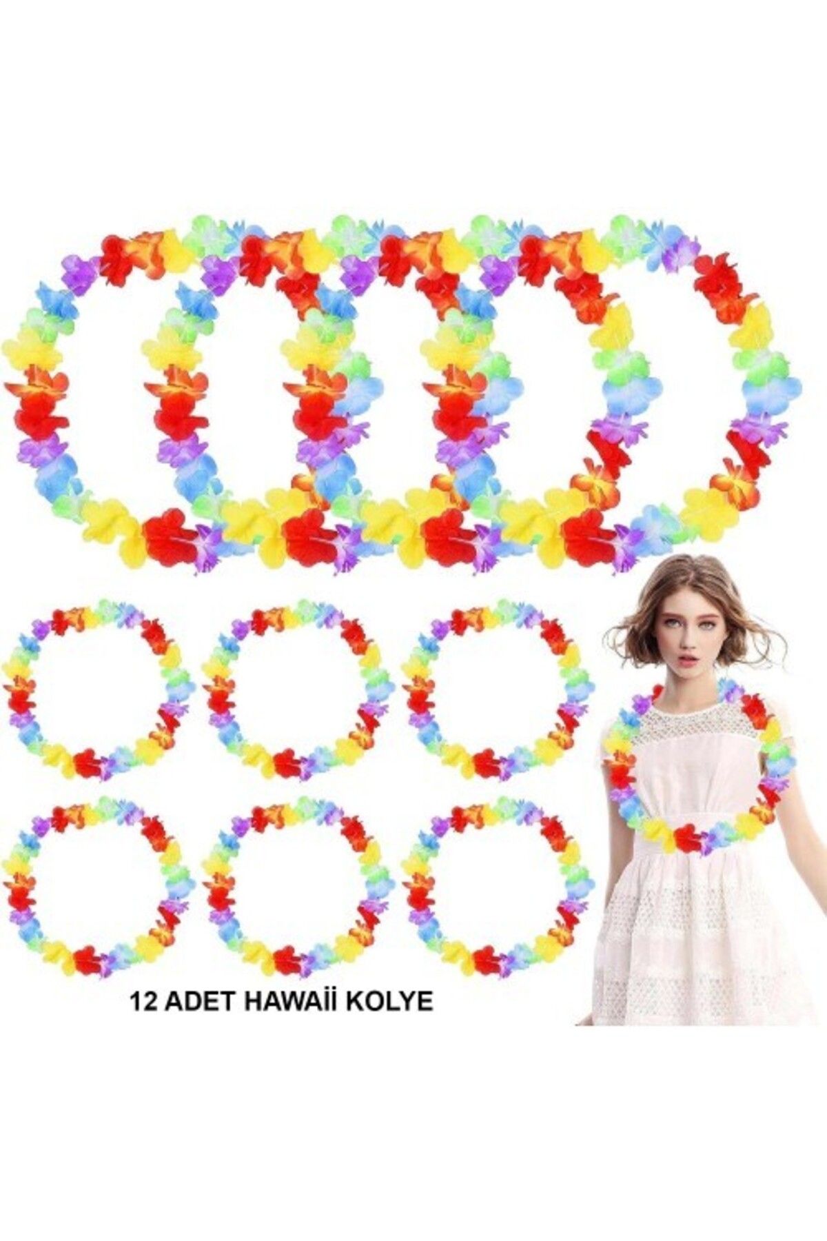 Otocub Hawaii Çiçekli Boyun Kolyesi 12 Adet