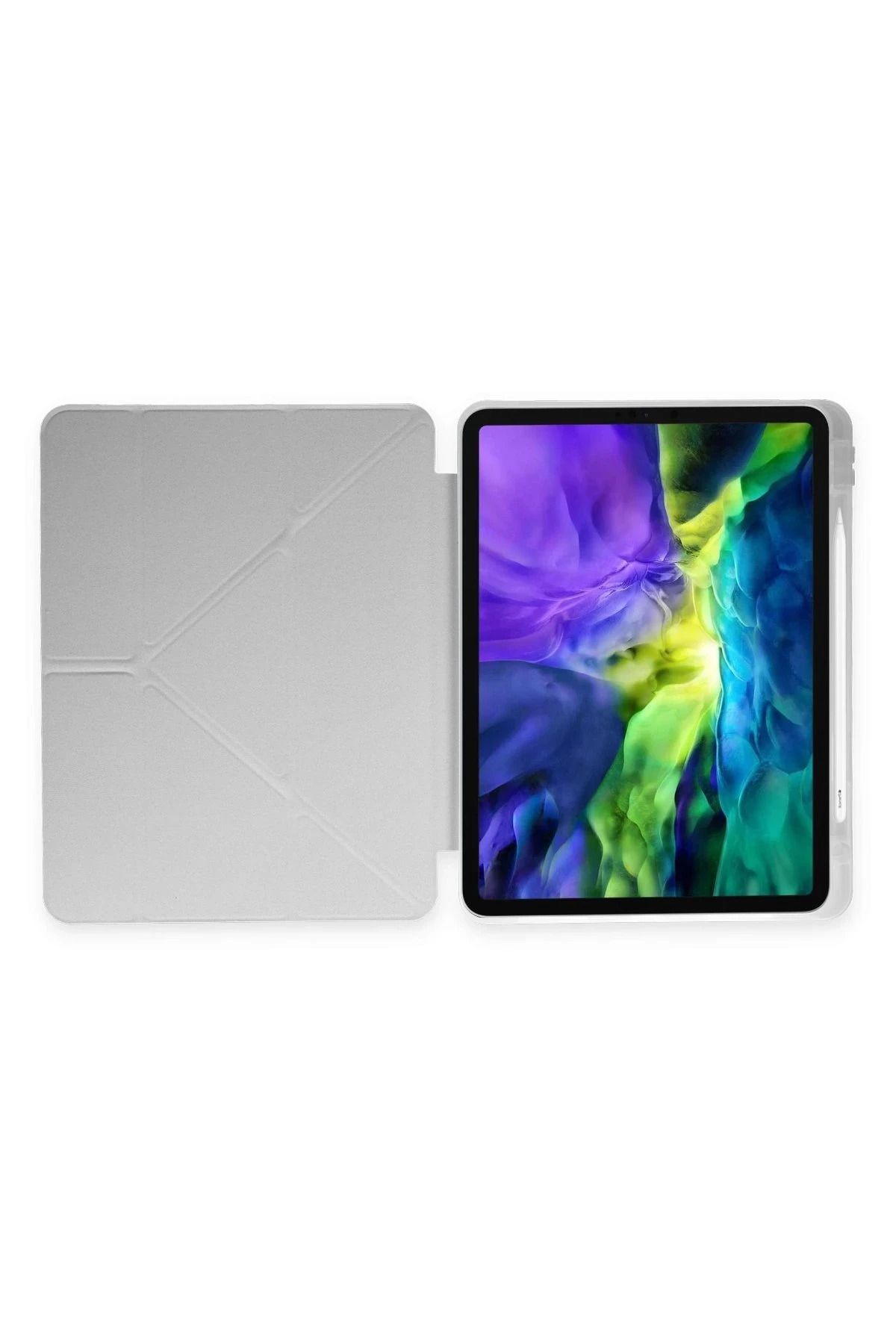 NewFace iPad Air 4 10.9 Kılıf Kalemlikli Mars Tablet Kılıfı - Gri WLZOR