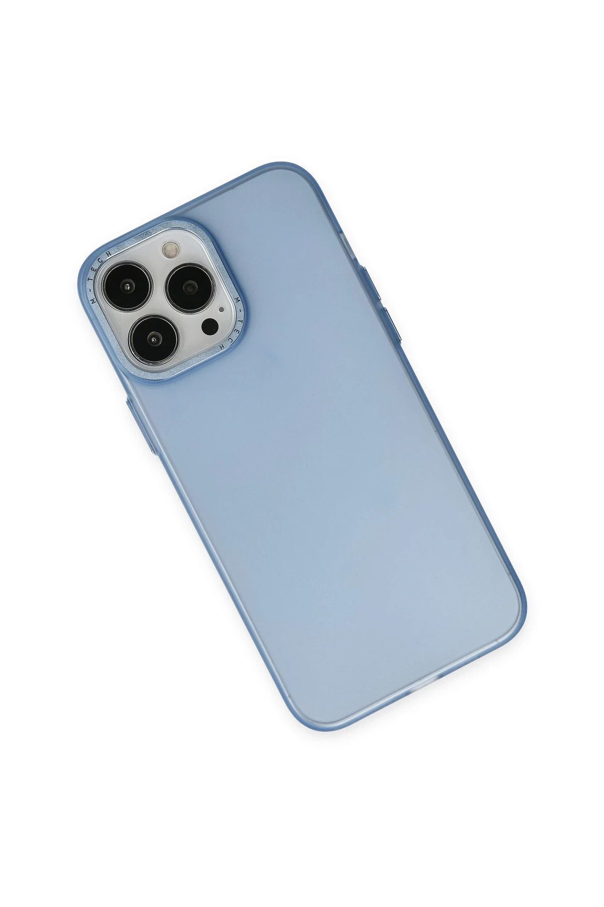 NewFace iPhone 14 Pro Max Kılıf Modos Metal Kapak - Mavi GLSTD