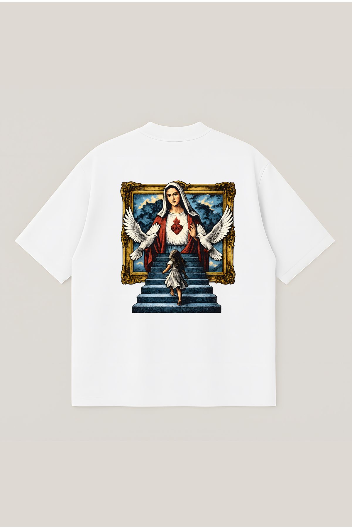 Moon Dancer Mother Marry Unisex Oversize Baskılı Boxy Fit Kalın Kumaşlı T-shirt