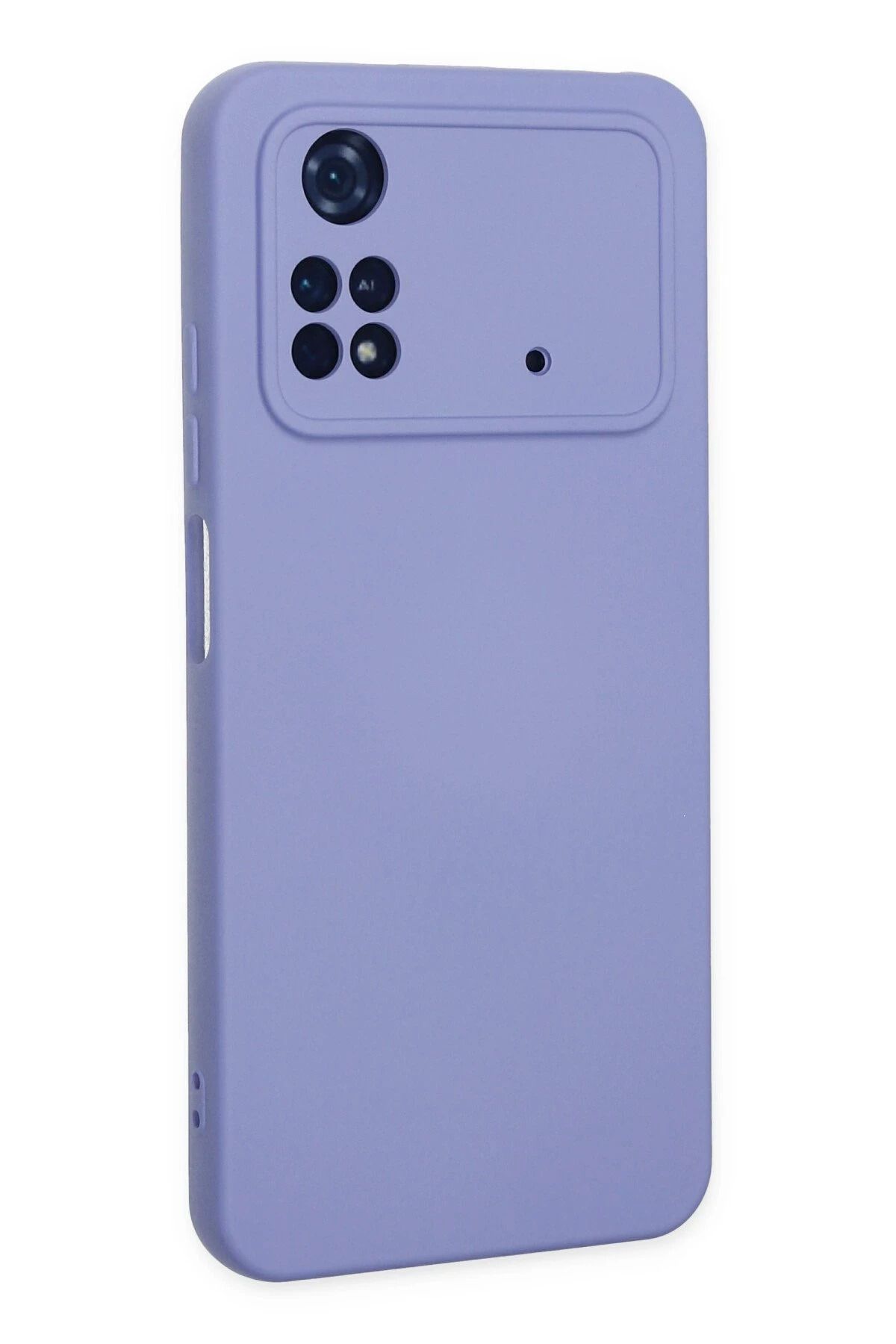 NewFace Xiaomi Poco M4 Pro 4G Kılıf Nano içi Kadife Silikon - Lila GLSTD