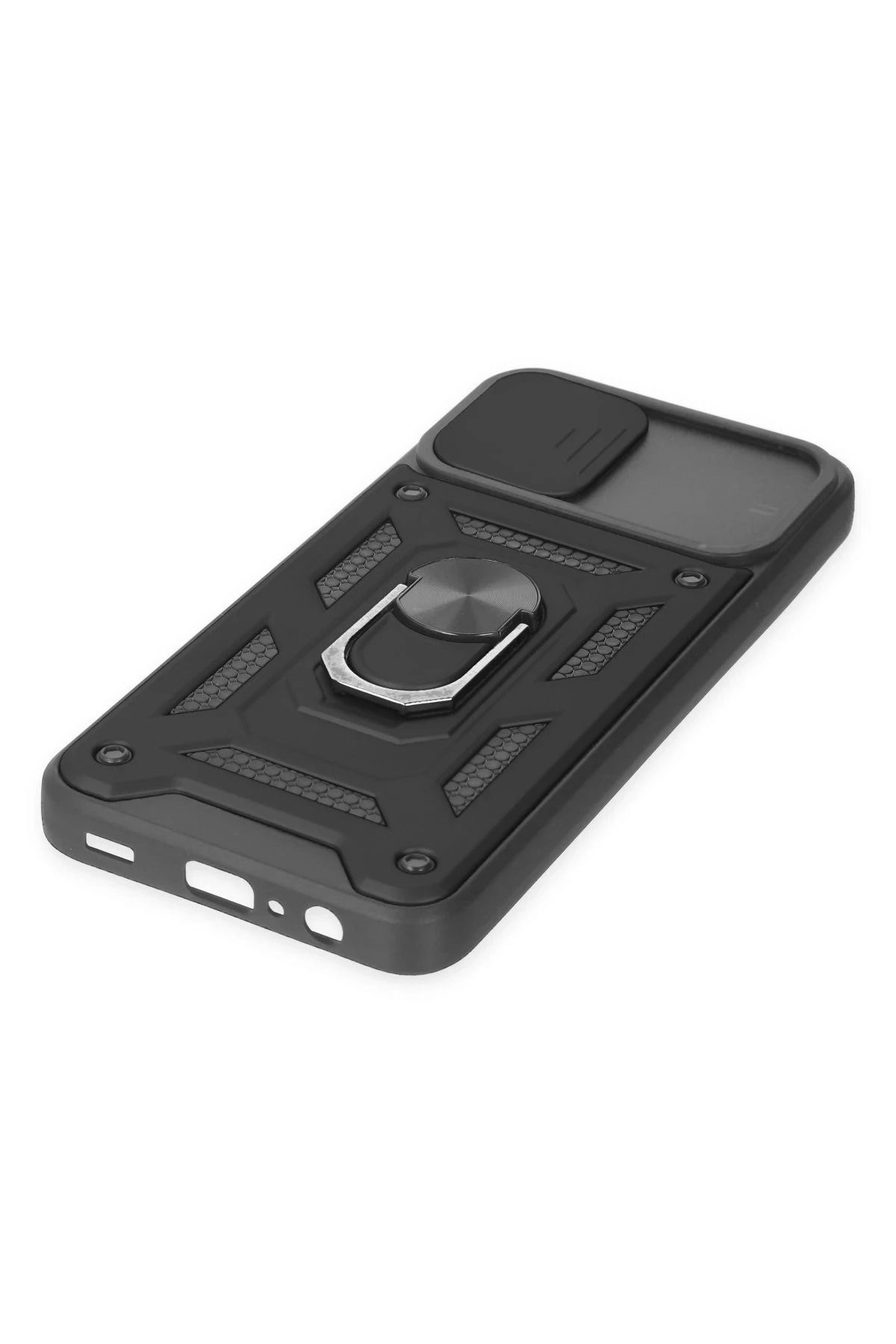 NewFace Samsung Galaxy A03 Kılıf Pars Lens Yüzüklü Silikon - Siyah GLSTD