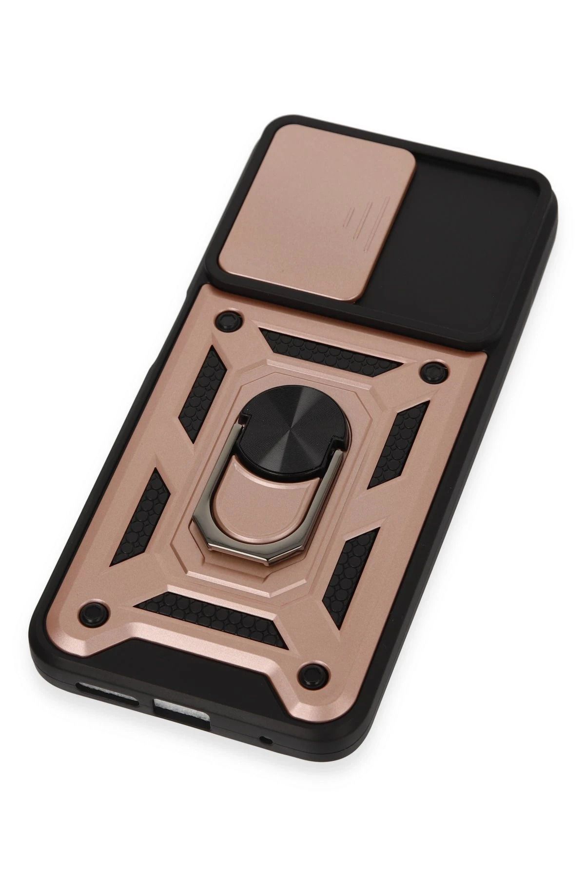 NewFace Xiaomi Redmi Note 12S Kılıf Pars Lens Yüzüklü Silikon - Rose Gold BSTMY