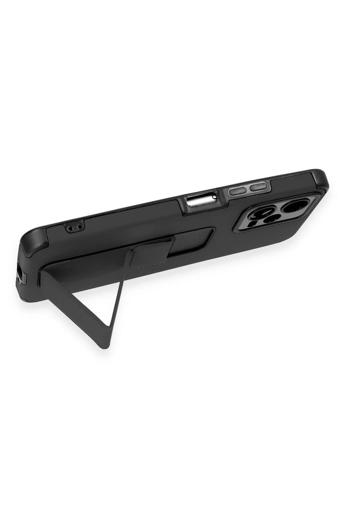 NewFace Xiaomi Poco X5 5G Kılıf Mega Standlı Silikon - Siyah WLZOR