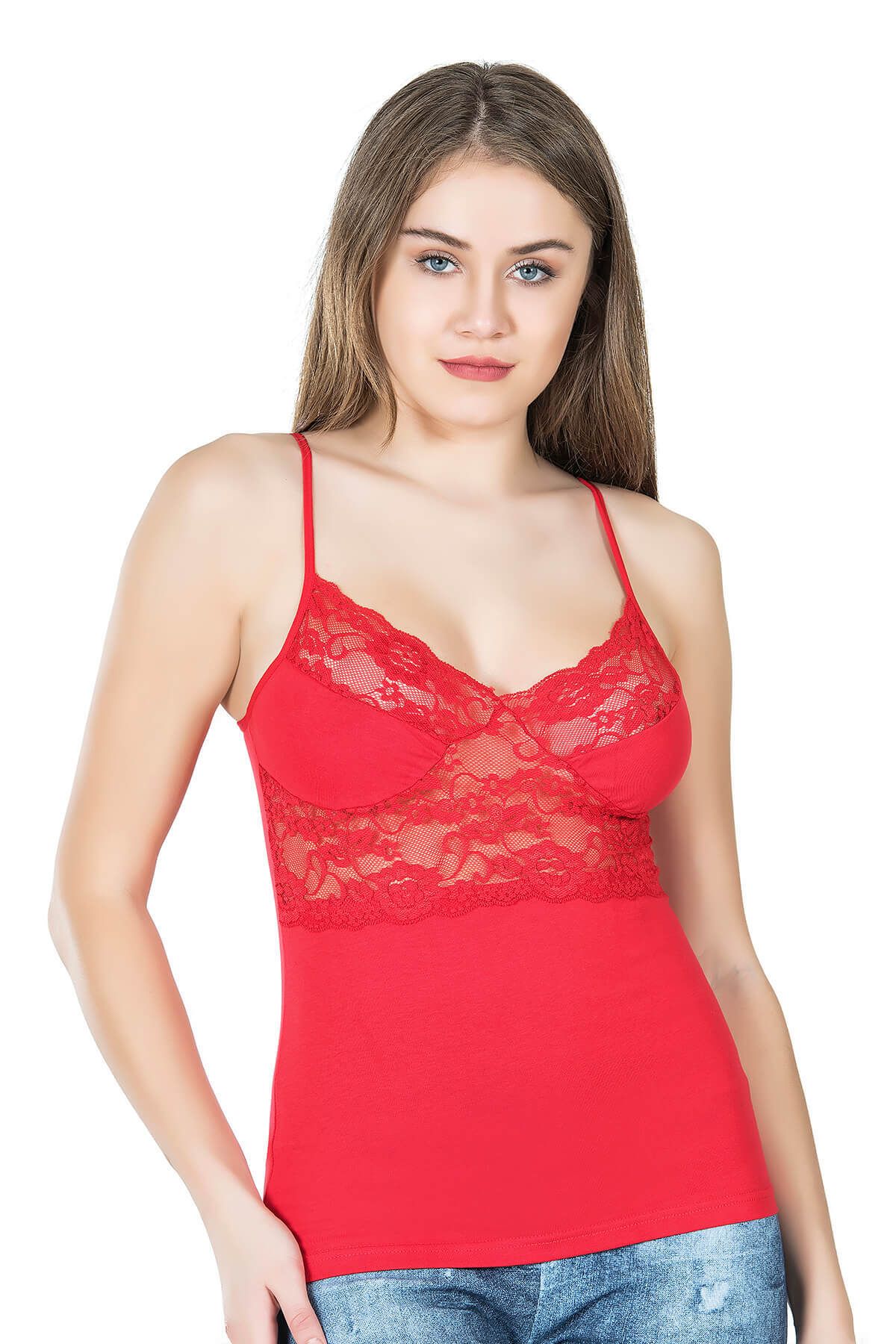 Shop58 Hediye Cantam Ince Askılı Dantelli Kadın Atlet 258