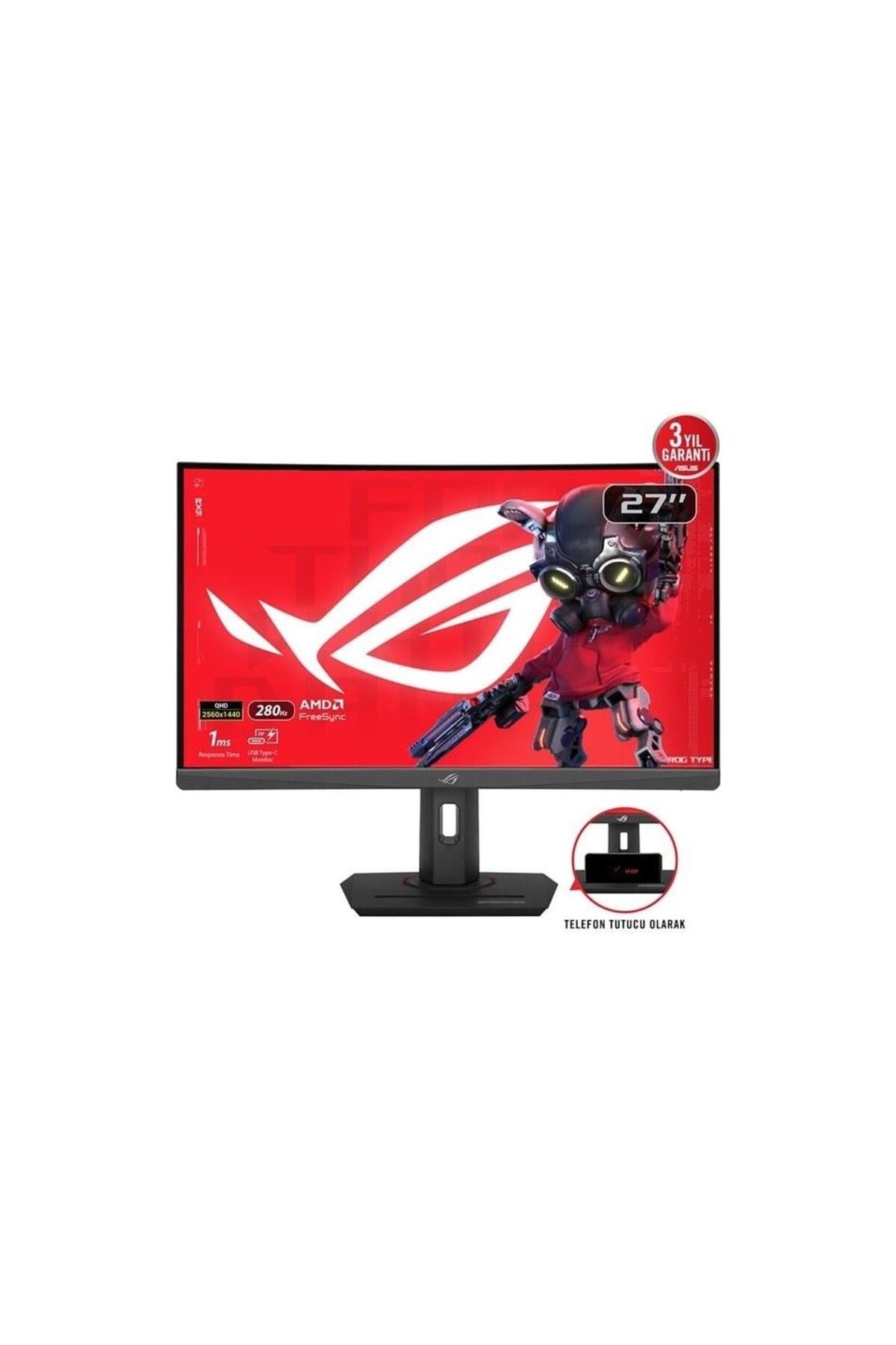 ASUS Asus ROG Strix XG32WCMS 31.5" 1 ms 2K Curved 280 Hz Oyuncu Monitörü