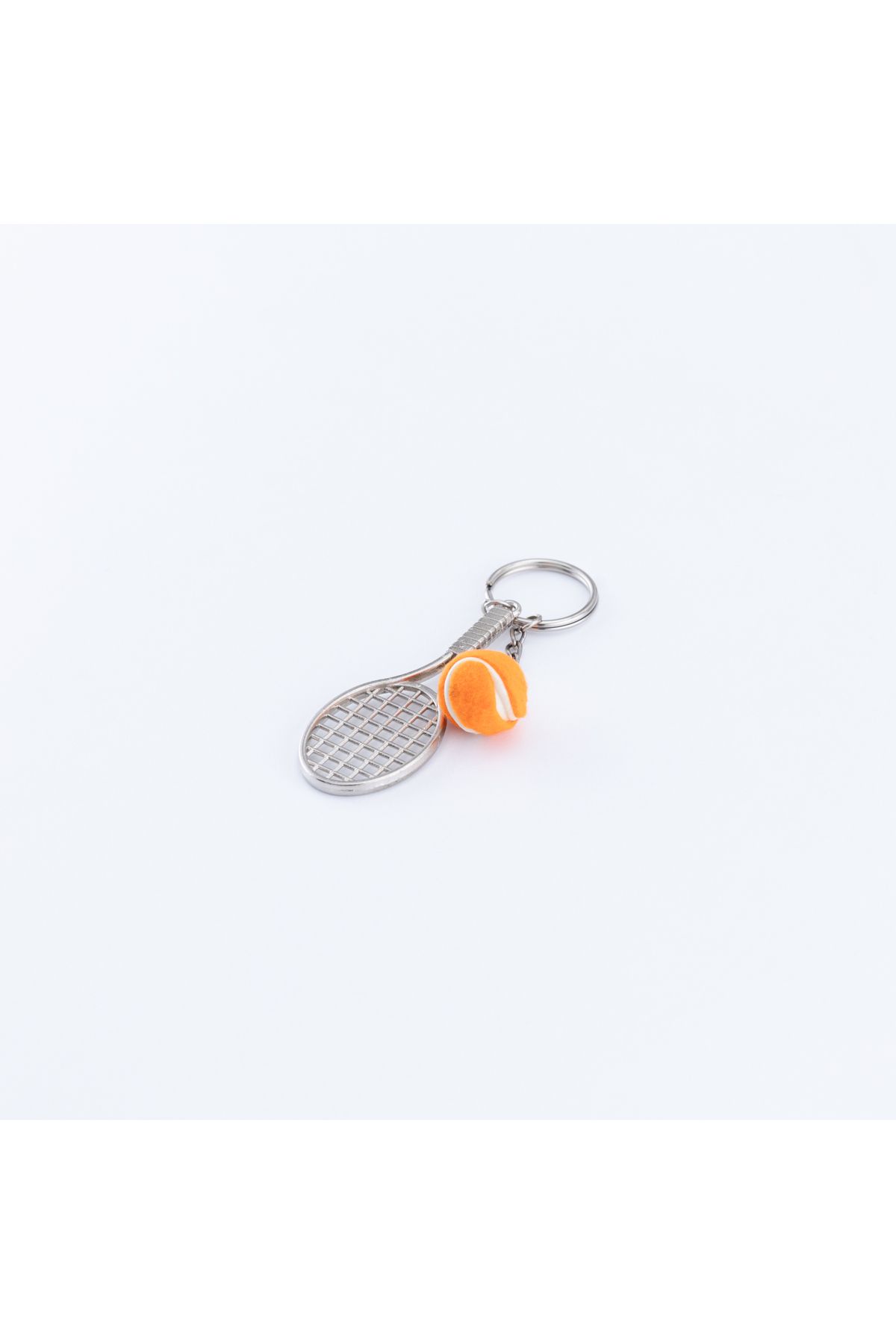 Bimotif Metal raket ve tenis topu anahtarlık Turuncu