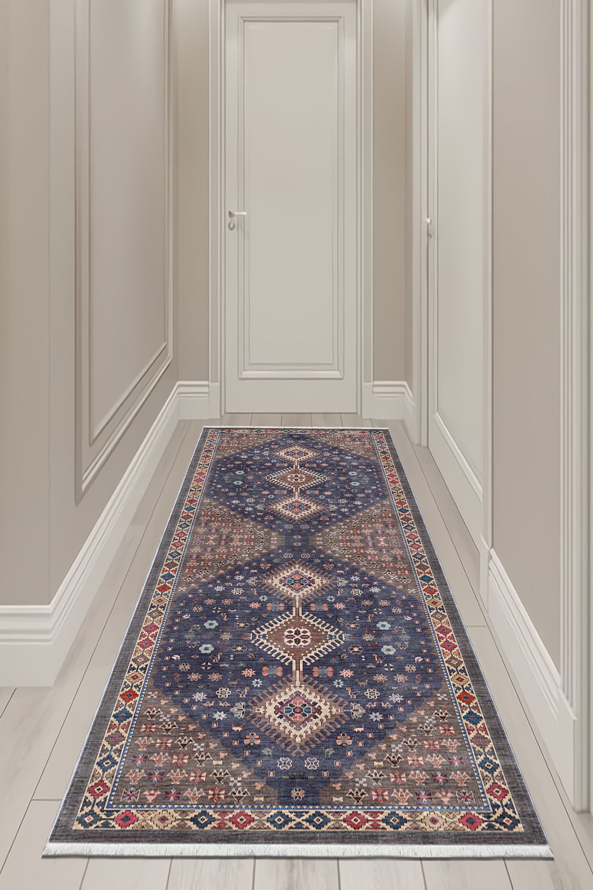 CENTER AVM Vintage Yolluk Makinede Yıkanabilir Halı Kaymaz Taban Halı