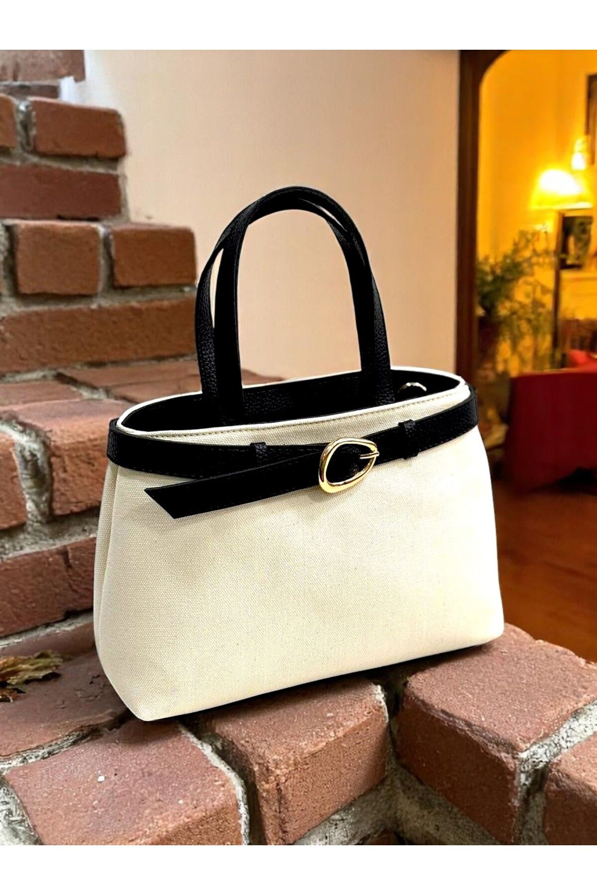 HFKY Kadın Keten Dokuma Tote Bag. El ve Omuz Çantası. RY425