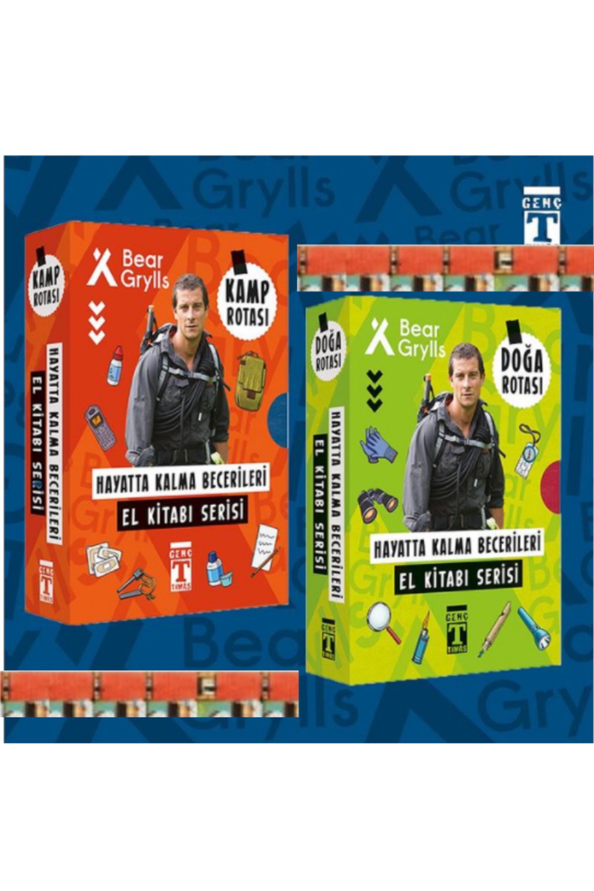 Genç Timaş Kamp Rotası Kitaplığı - Hayatta Kalma Becerileri El Kitabı Set 1-2(10kitap-2SET) Bear Grylls