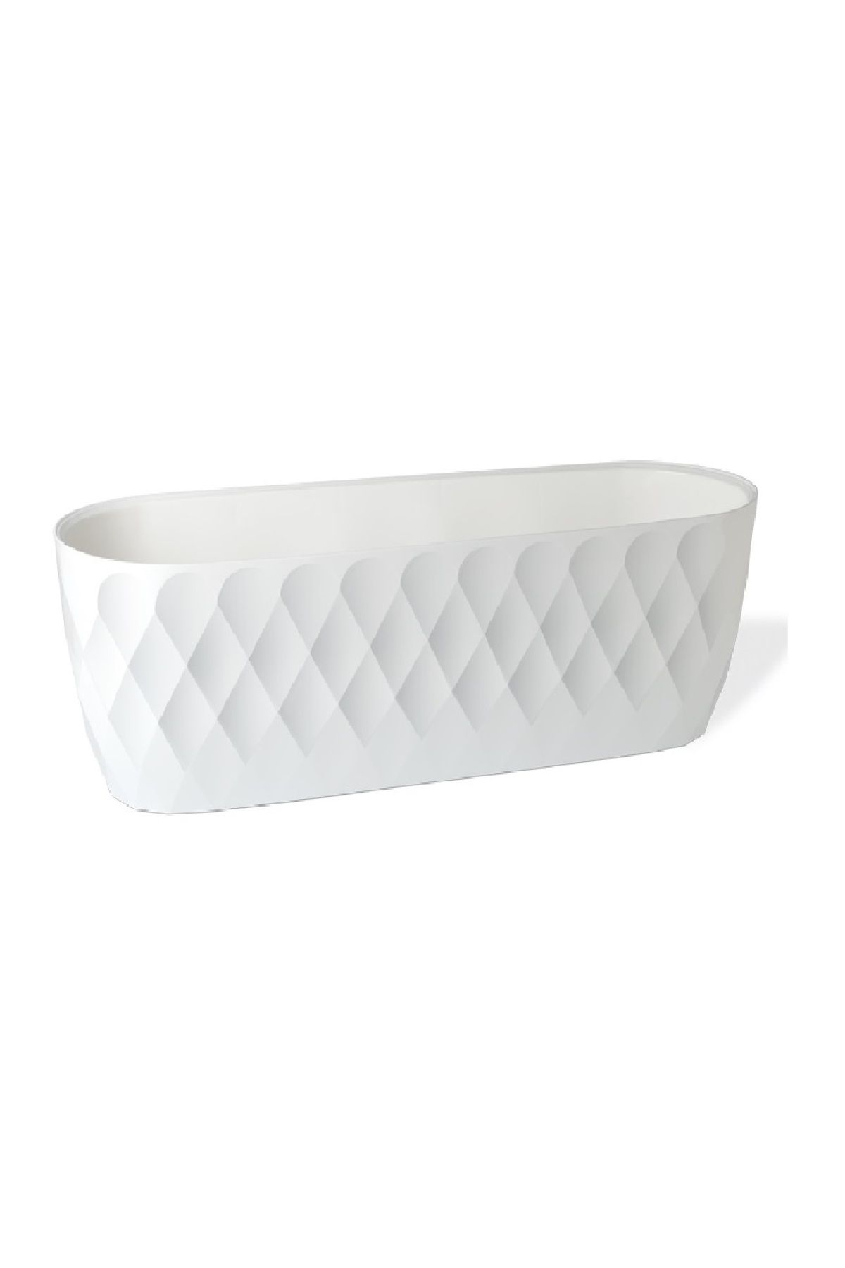 Asil Konsept 6,5 lt Yakamoz Balkon Saksısı Hazneli Baklava Desenli Plastik Saksı 2 No 48 cm