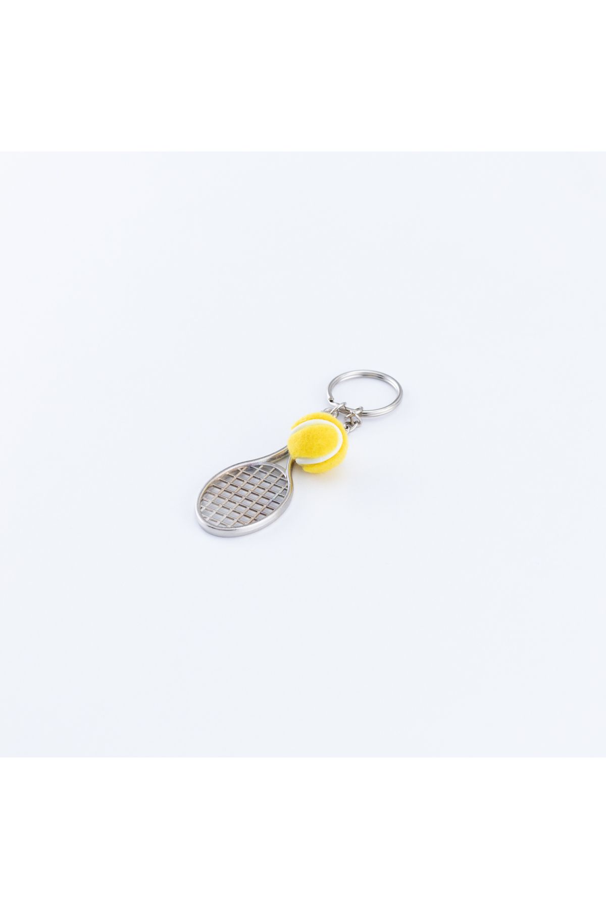 Bimotif Metal raket ve tenis topu anahtarlık Sarı