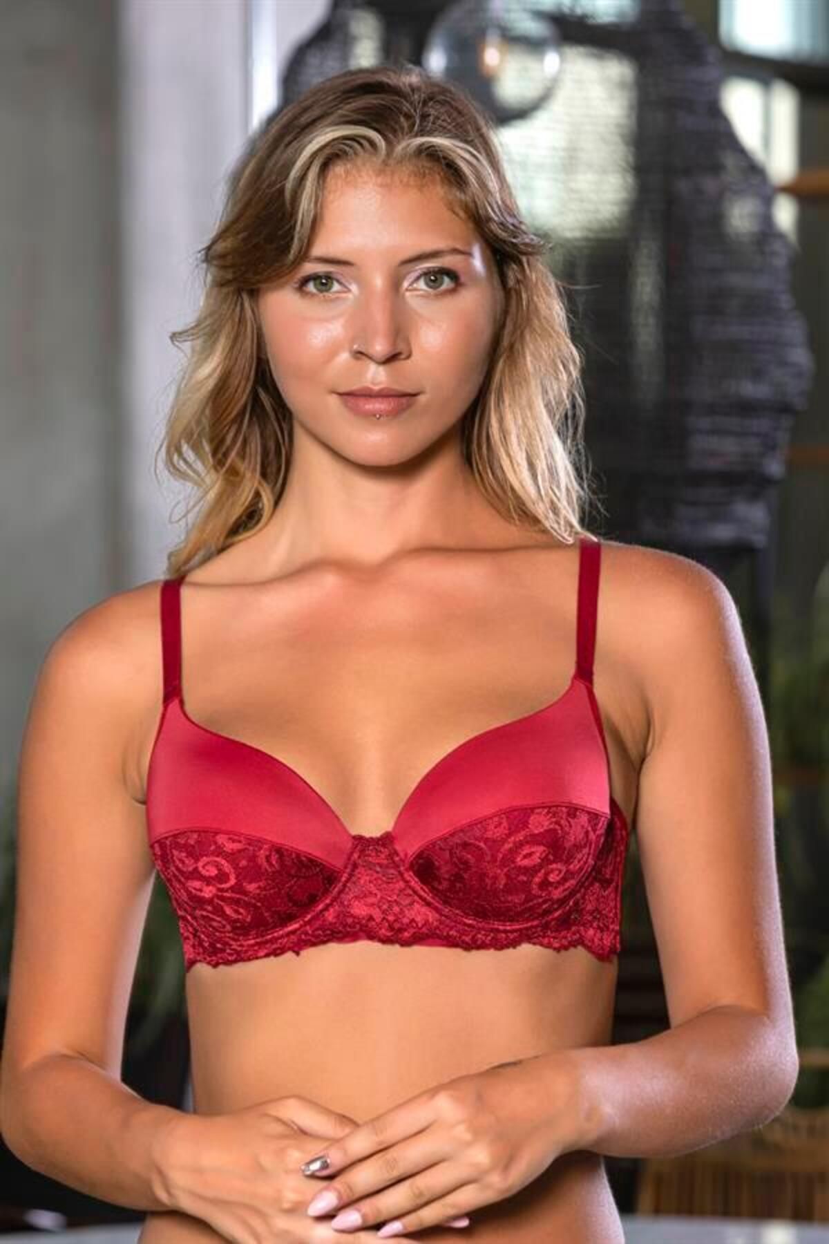 Shop58 Dantel Detaylı Sütyen Bordo