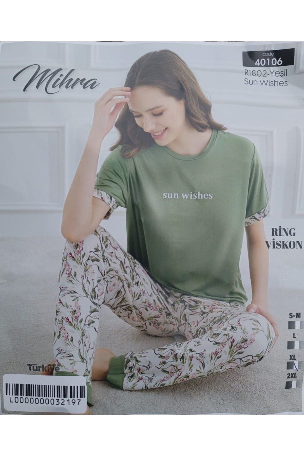 Mihra 330-05-24 Kadın Kısa Kol Pamuklu Pijama Takımı 40106 SM-L-XL 2XL