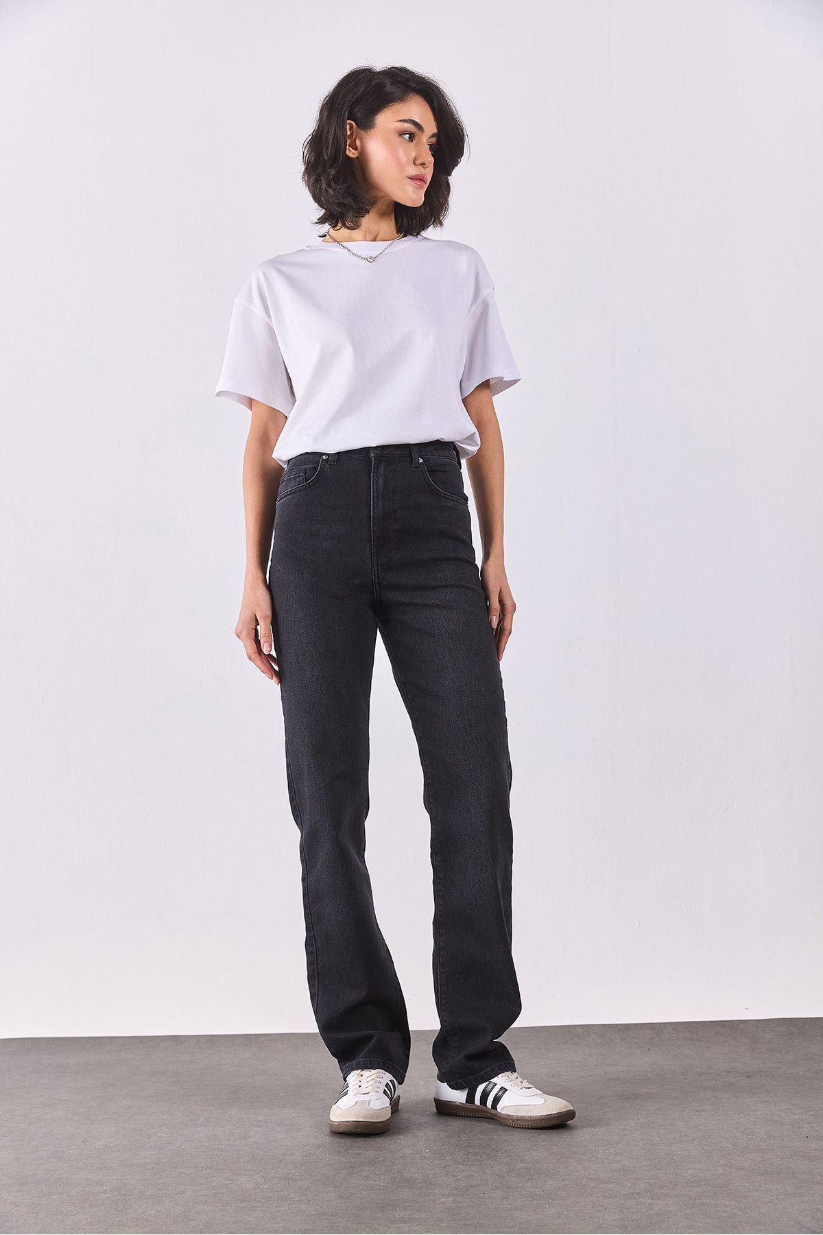 VENA Marrakesh Black Yüksek Bel Straight Fit Jean Pantolon - BLACK