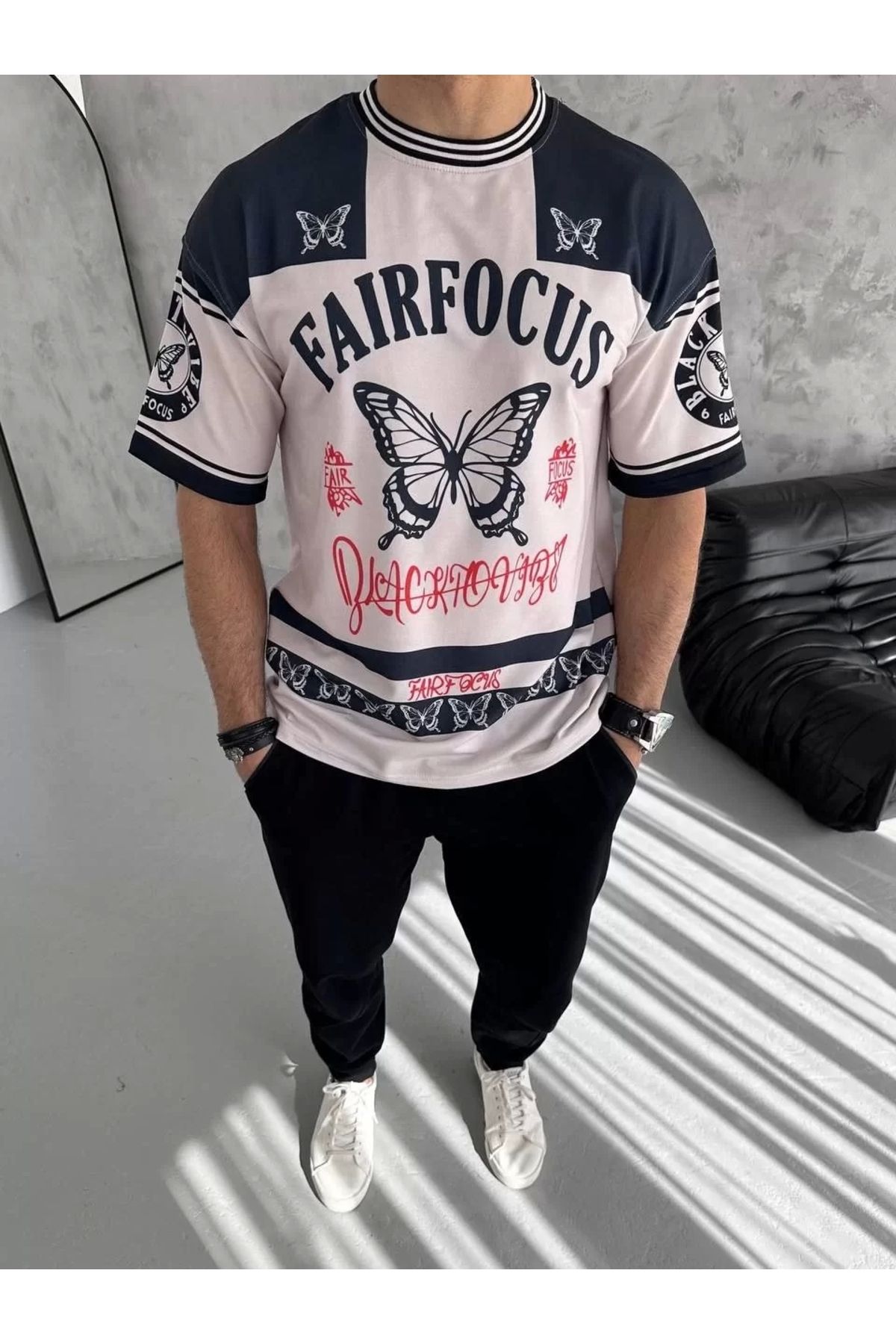 CVS Erkek Dijital Baskılı T-Shirt - Siyah