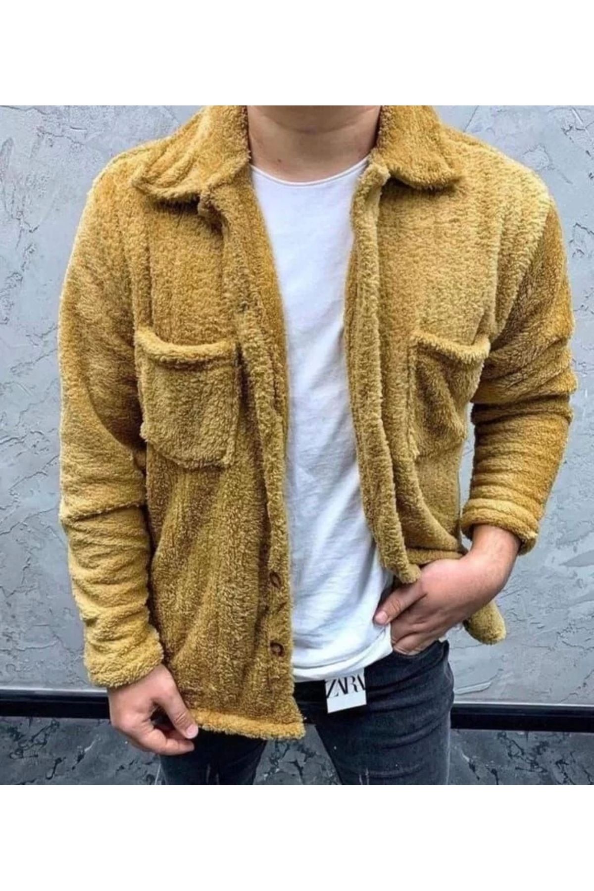 CVS Erkek Polar Düğmeli Hırka - Sarı