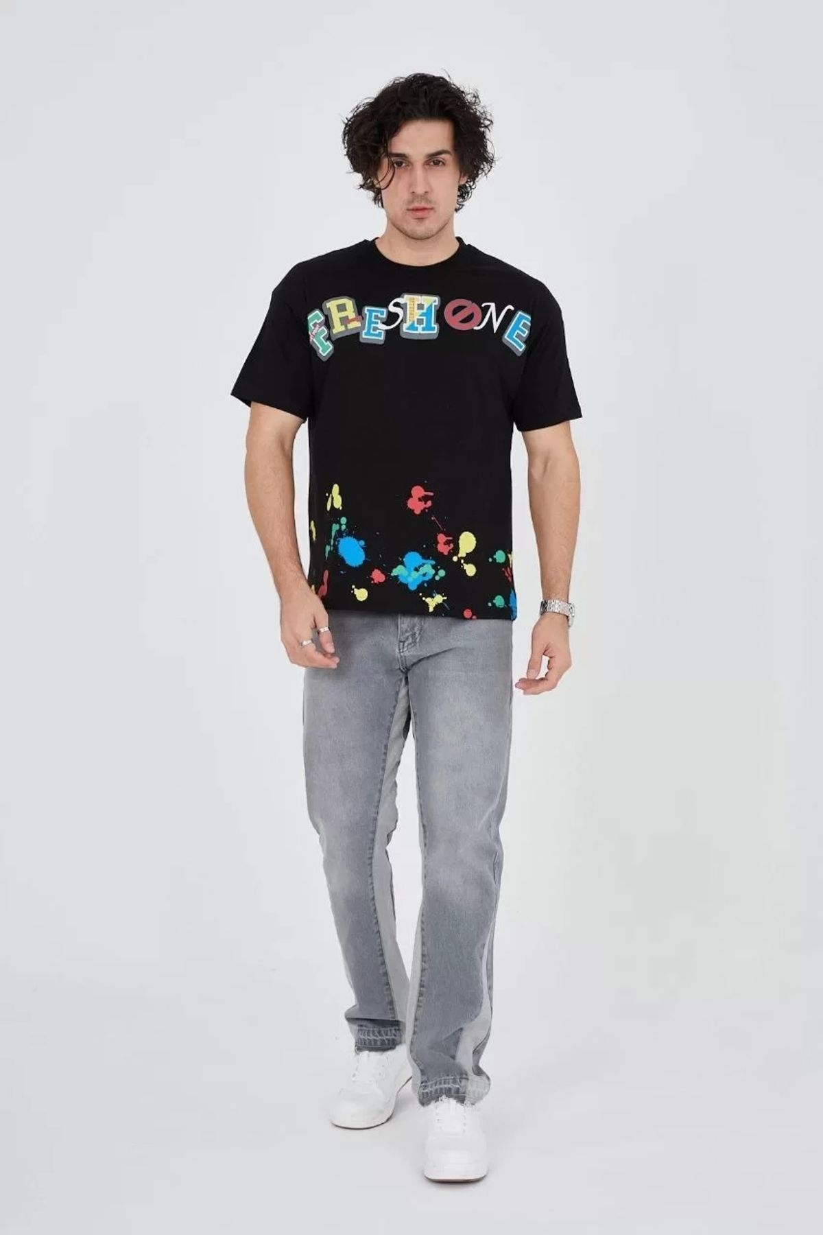 CVS Erkek Baskılı Penye T-Shirt - Siyah