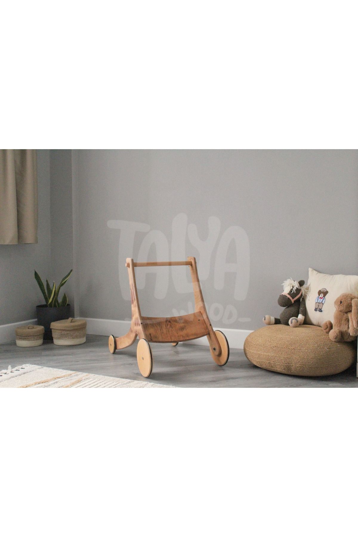 Talya Wood 4’ü 1 Arada Dönüştürülebilir Ahşap Araç İlk Adım Arabası, Scooter, Denge Bisikleti, Bakıcı Bisiklet