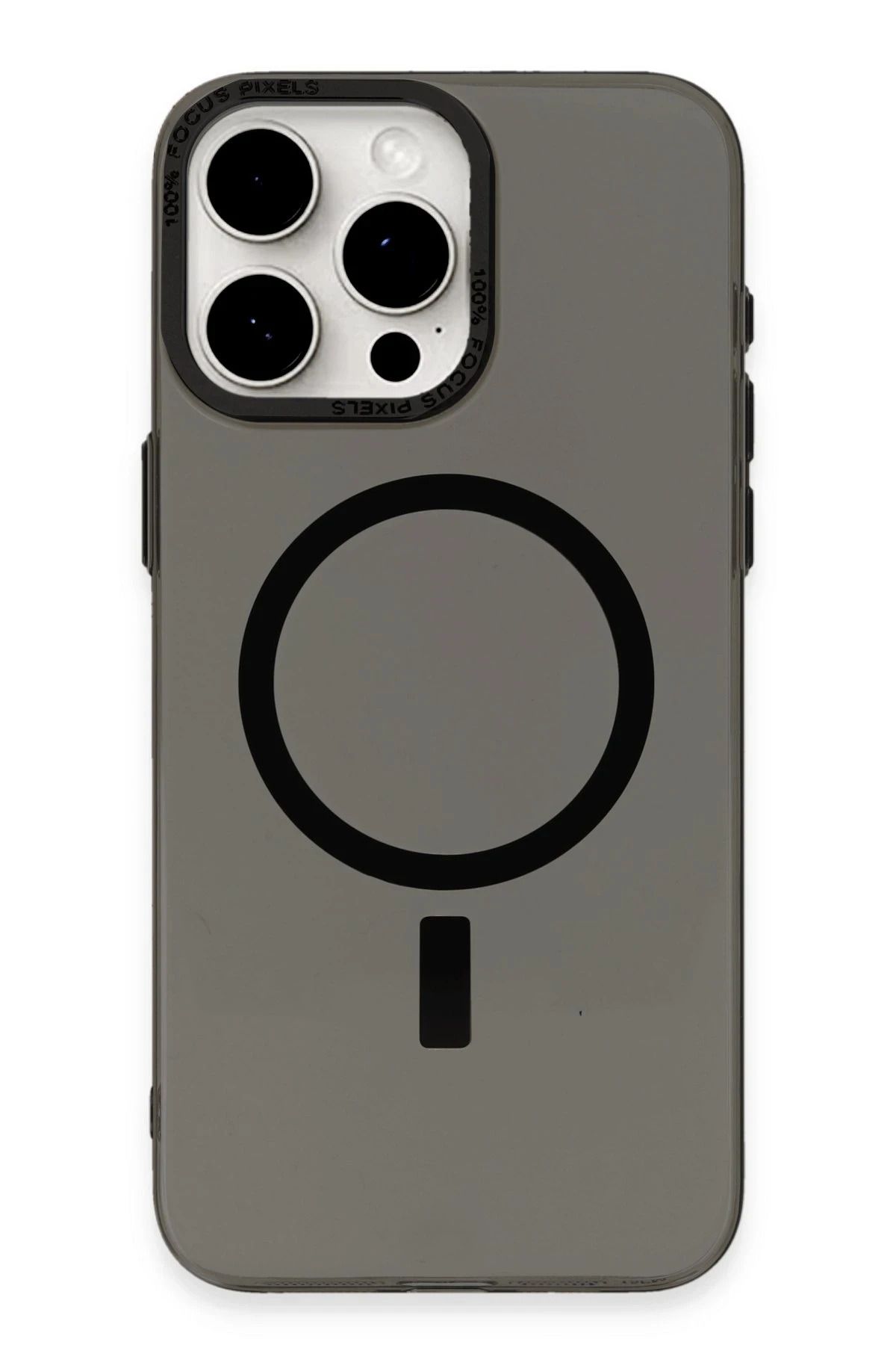 NewFace iPhone 15 Pro Max Kılıf Anka PC Magneticsafe Sert Metal Kapak - Siyah NRMSA