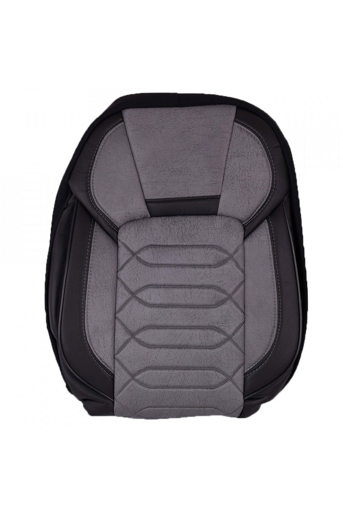 Umbrella Set Huse Scaune Auto Universale, Fata-spate, Piele Ecologica Cu Textil, Negru Cu Gri, Anatolia Desig - One Size