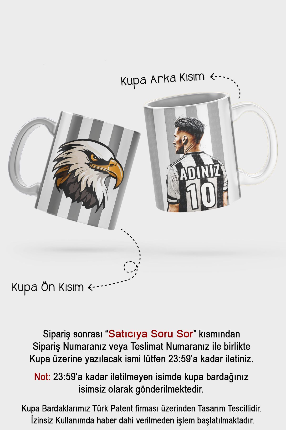 BİBANAPROMOSYON Adam - Erkek Isimli Ve Numaralı Sevgililer Kupa Bardak Kahve