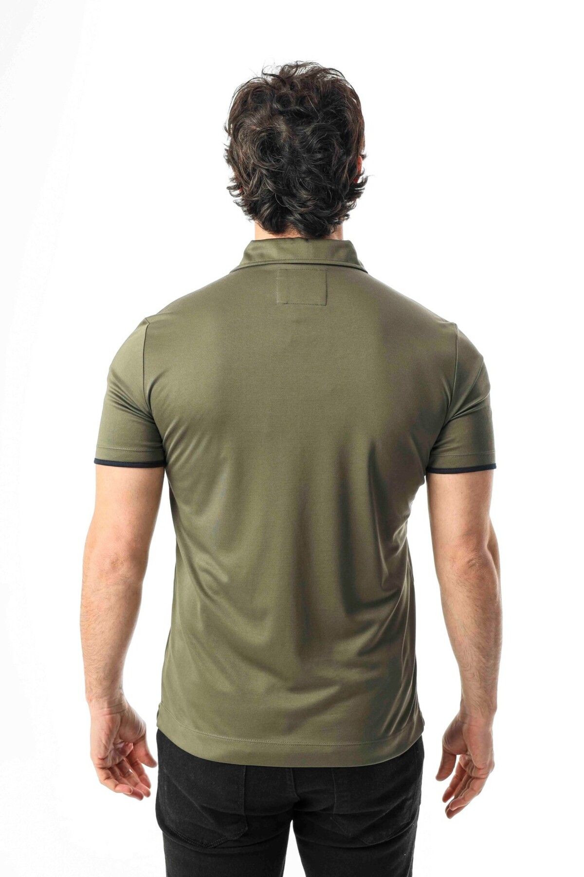 Tony Montana-Large Size Regular Fit Polo Neck Buttoned T-Shirt-6321 4