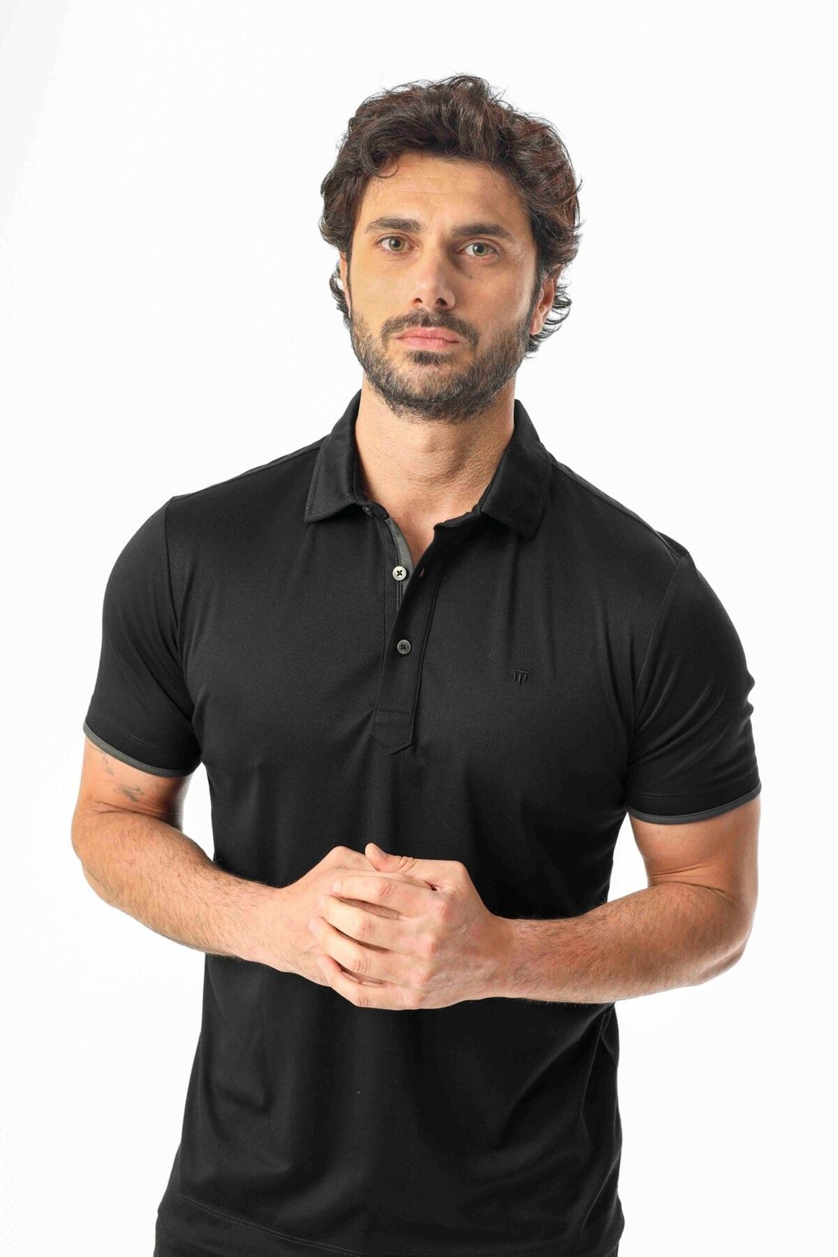 Tony Montana Büyük Beden Regular Fit Polo Yaka Düğmeli T-Shirt-6321