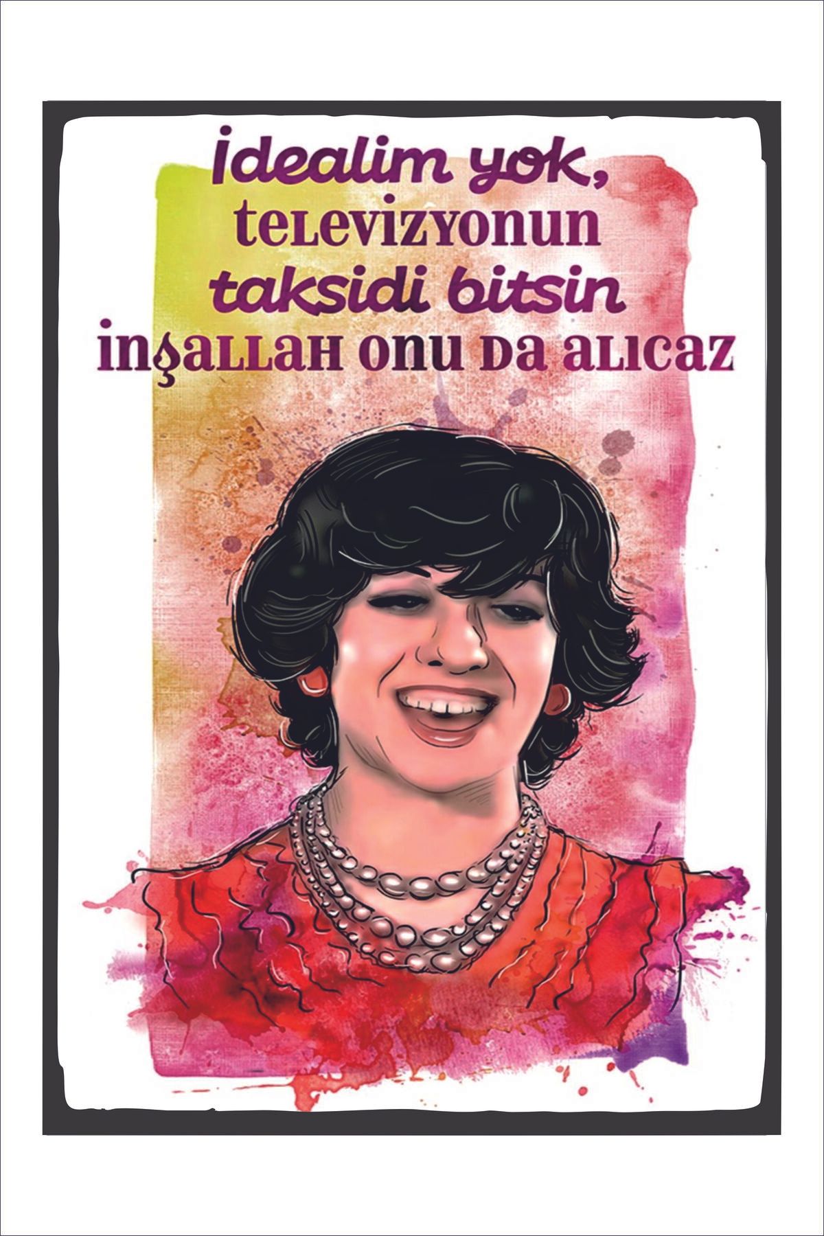 Yeni Yıldız Reklam RETRO AYŞEN GRUDA KOMİK DUVAR YAZILARI SÖZLERİ YEŞİLÇAM A4 TABLO