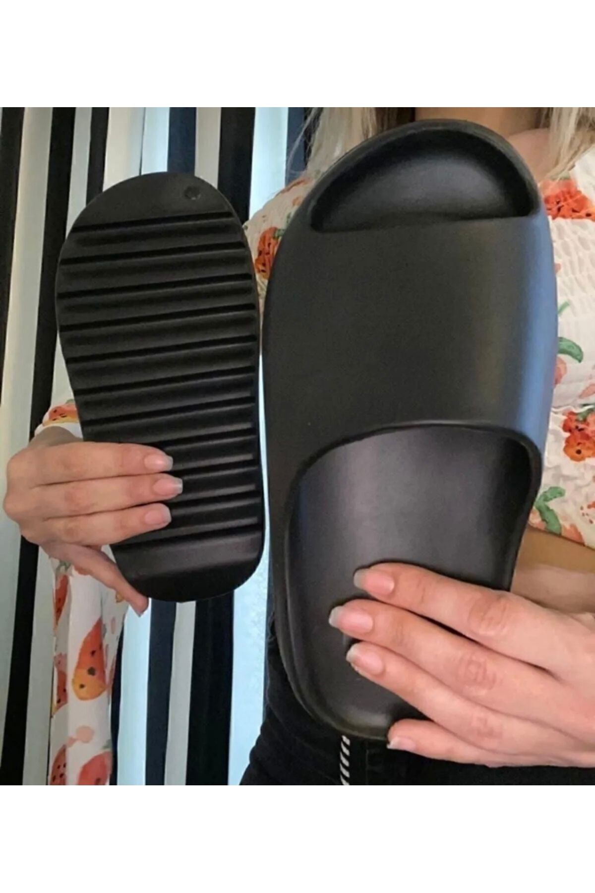 BERCHILL Unısex yeezy slide siyah terlik