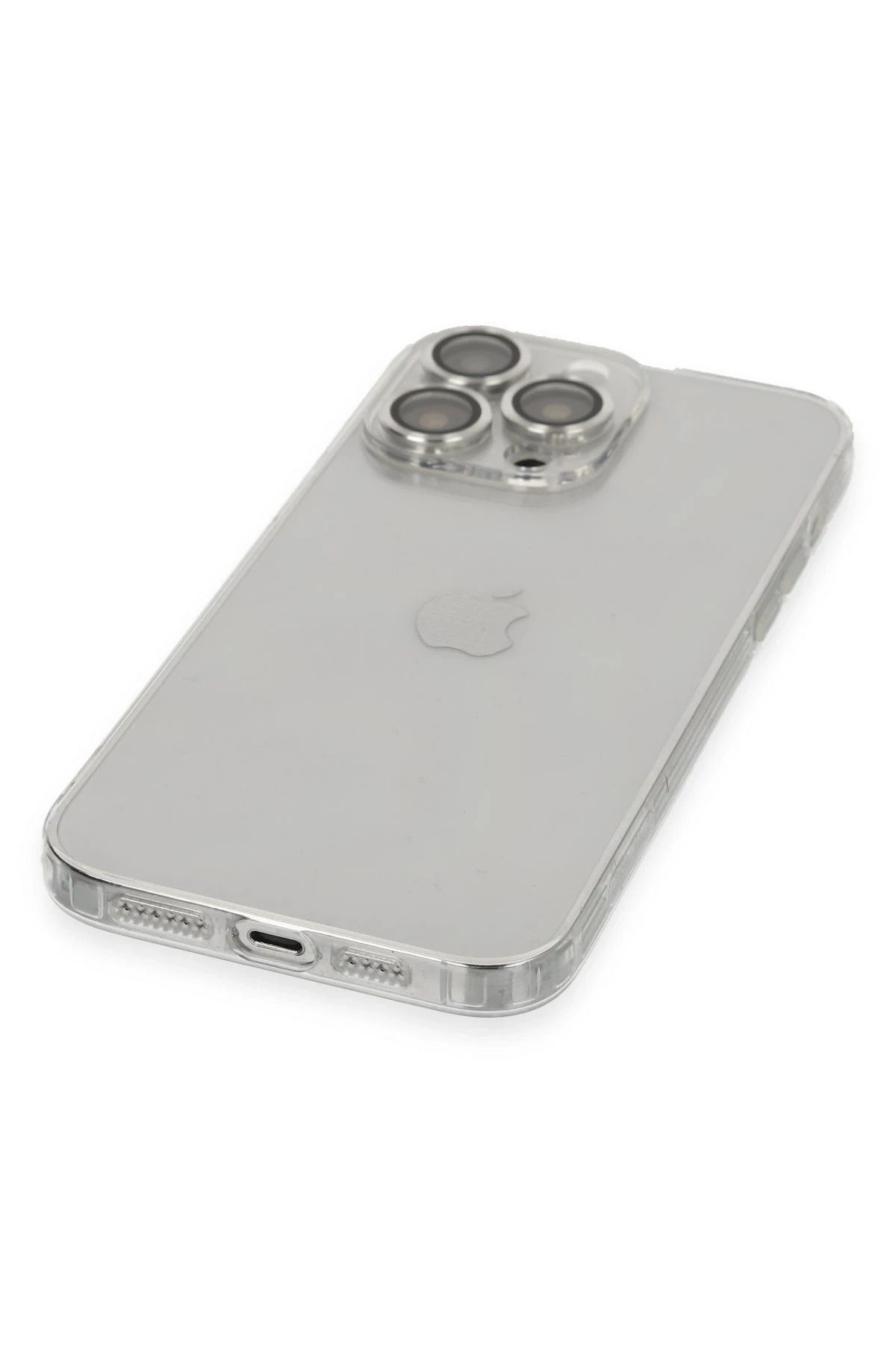 NewFace iPhone 13 Pro Max Kılıf Luko Lens Silikon - Gümüş GLSTD