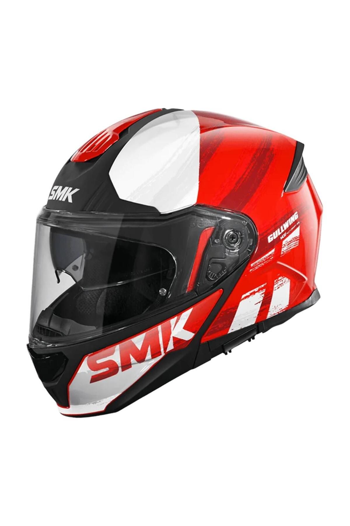 SMK GULLWING SUPERTOUR KIRMIZI GRİ ÇENE AÇILIR KASK