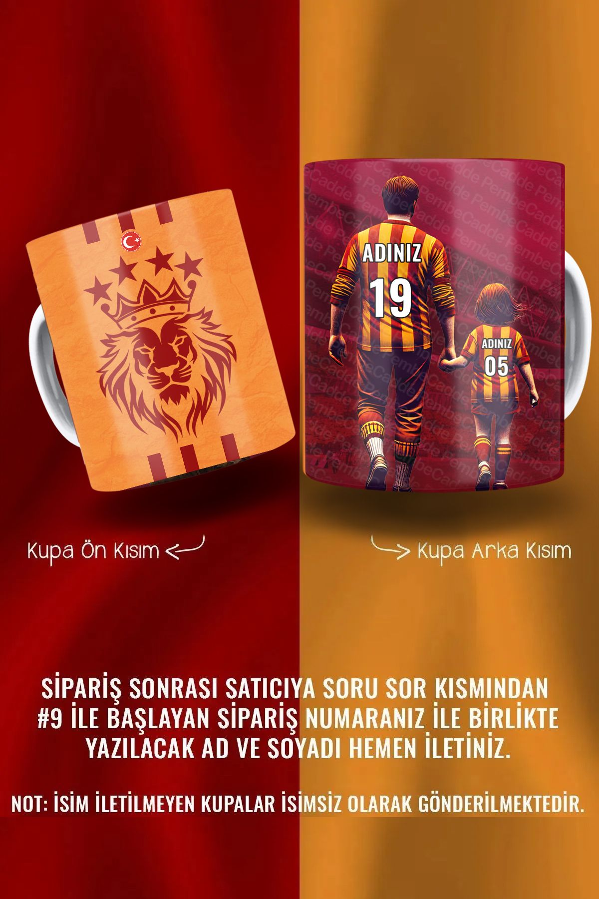 BİBANAPROMOSYON Anlamlı Hediye: Baba-Kız & Anne-Kız Kupa Bardak – Kişiye Özel İsimli