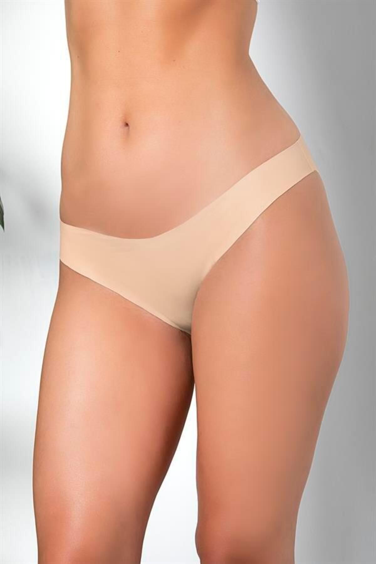 Shop58 3'lü Dikişsiz, İz Yapmaz, Lazer Kesim, Slip Külot Cappucino