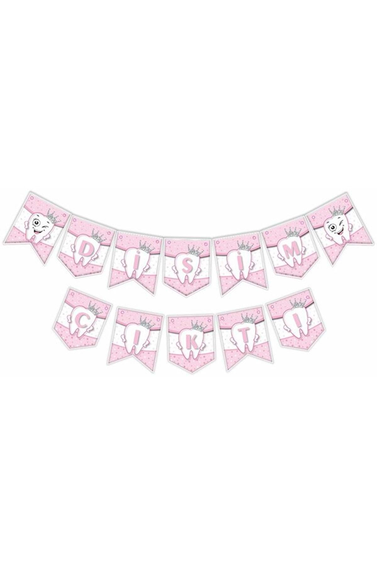 Almira Dişim Çıktı Zikzak Banner Pembe