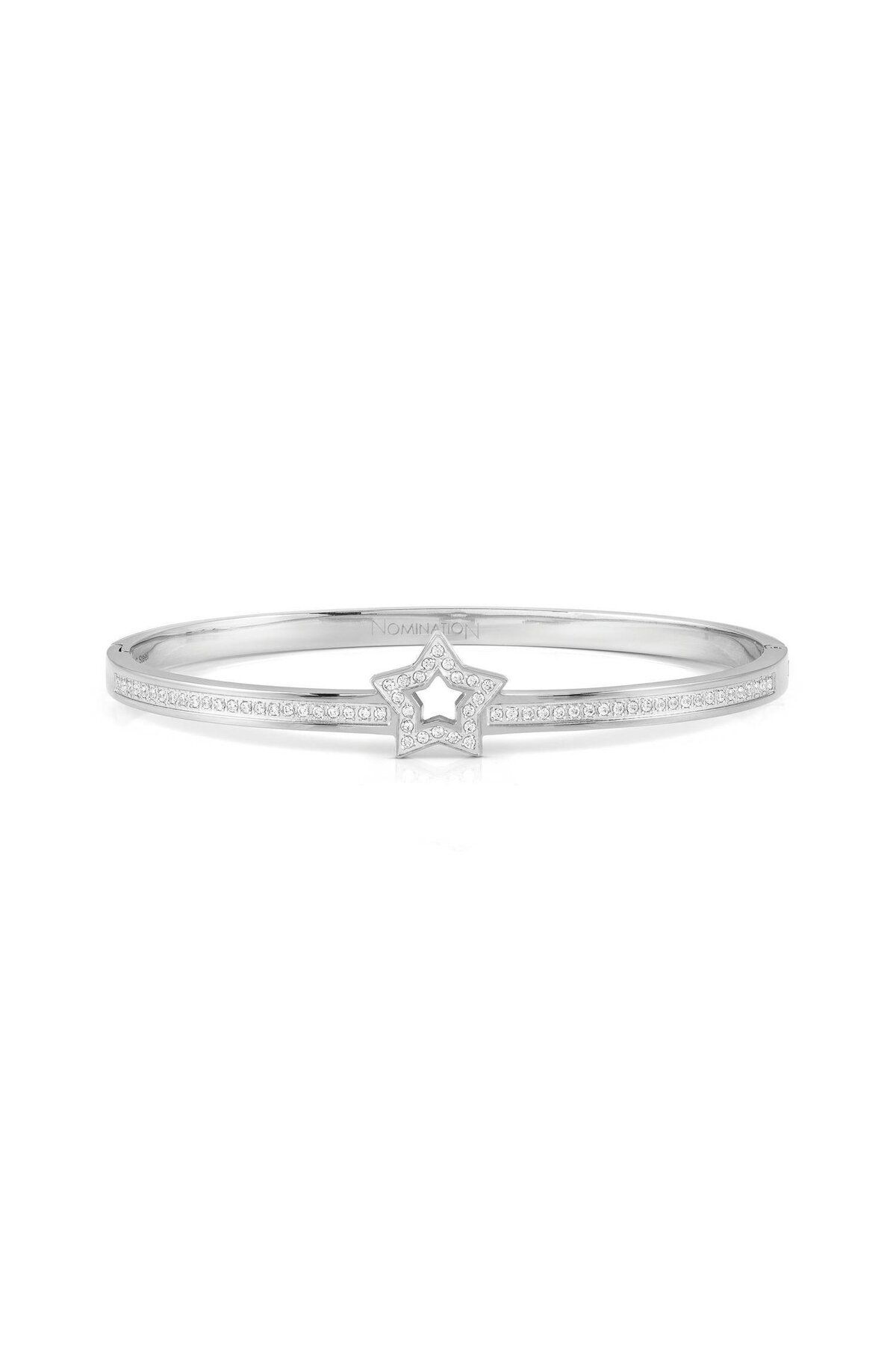 NOMİNATİON PRETTY BANGLES Bileklik Paslanmaz Çelik Zirkonlu Yıldız Kelepçe SILVER