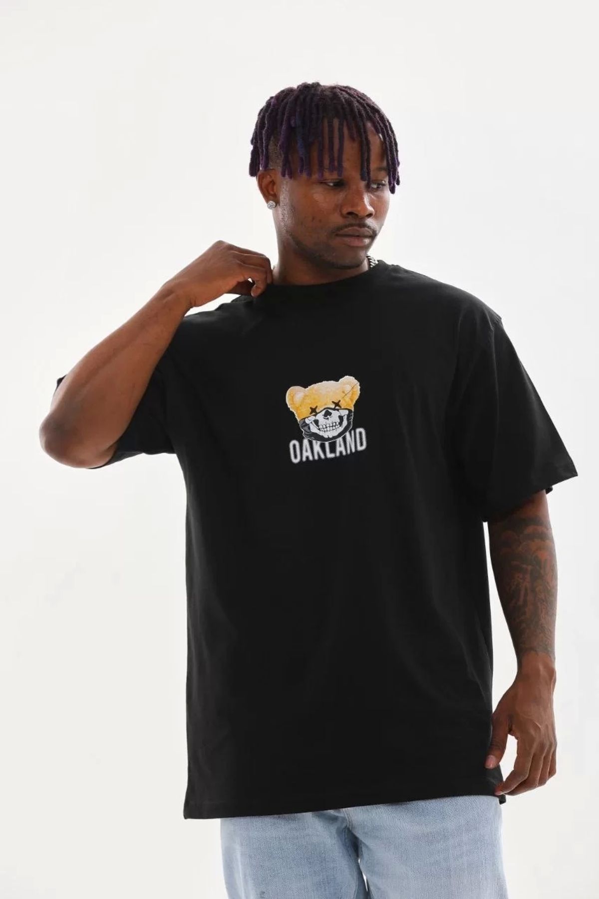 CVS Unisex Baskılı Oversize T-Shirt - Siyah