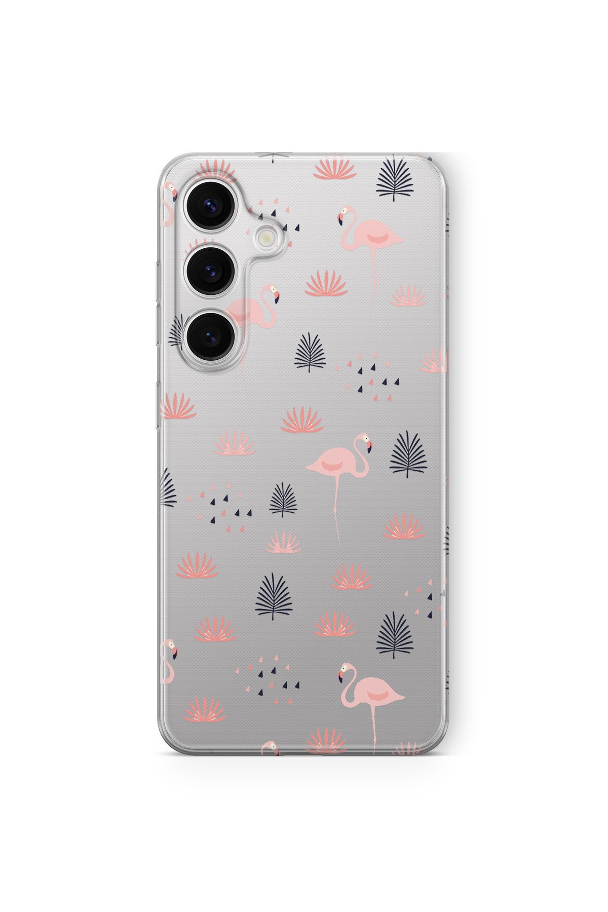 Space Star Samsung Galaxy A14 Uyumlu Flamingo Tasarım Baskılı Şeffaf Kılıf