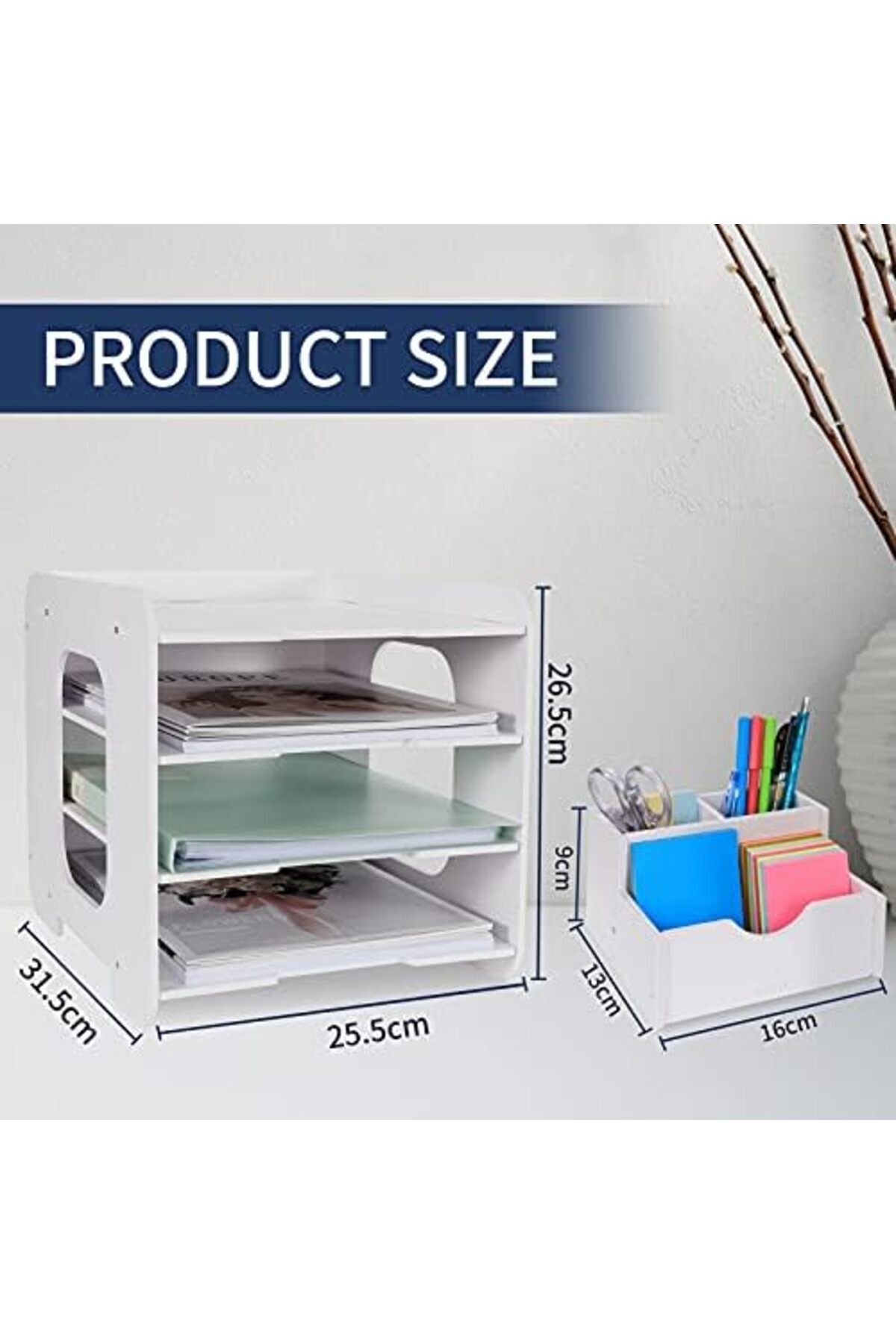 Generic-Letter Tray Paper Organizer, Desk Tidy File Document Holder, A4 Paper Filing Trays (4 Tier) 4