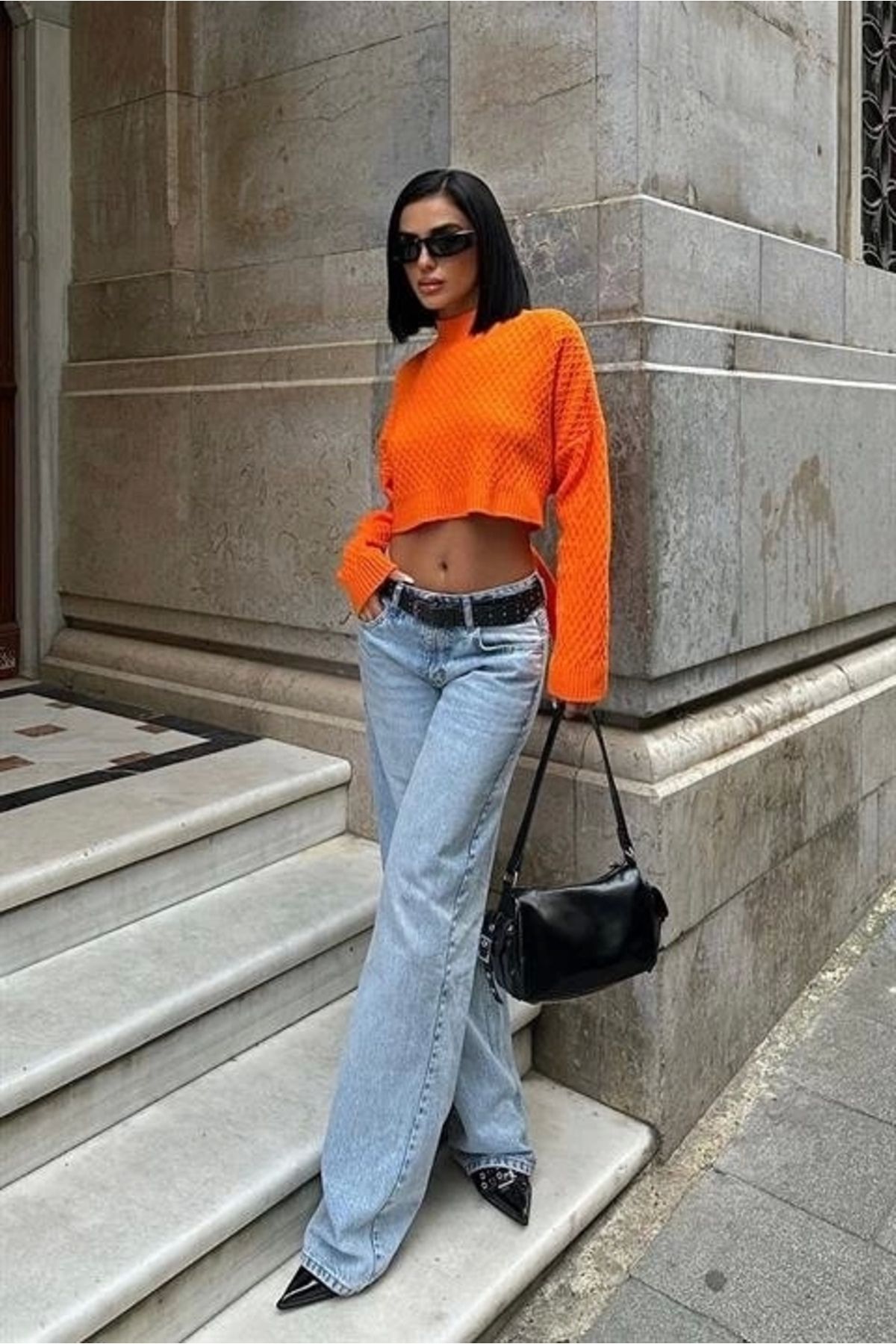 nedo7 Sabina Sırt Dekolteli Crop Kazak